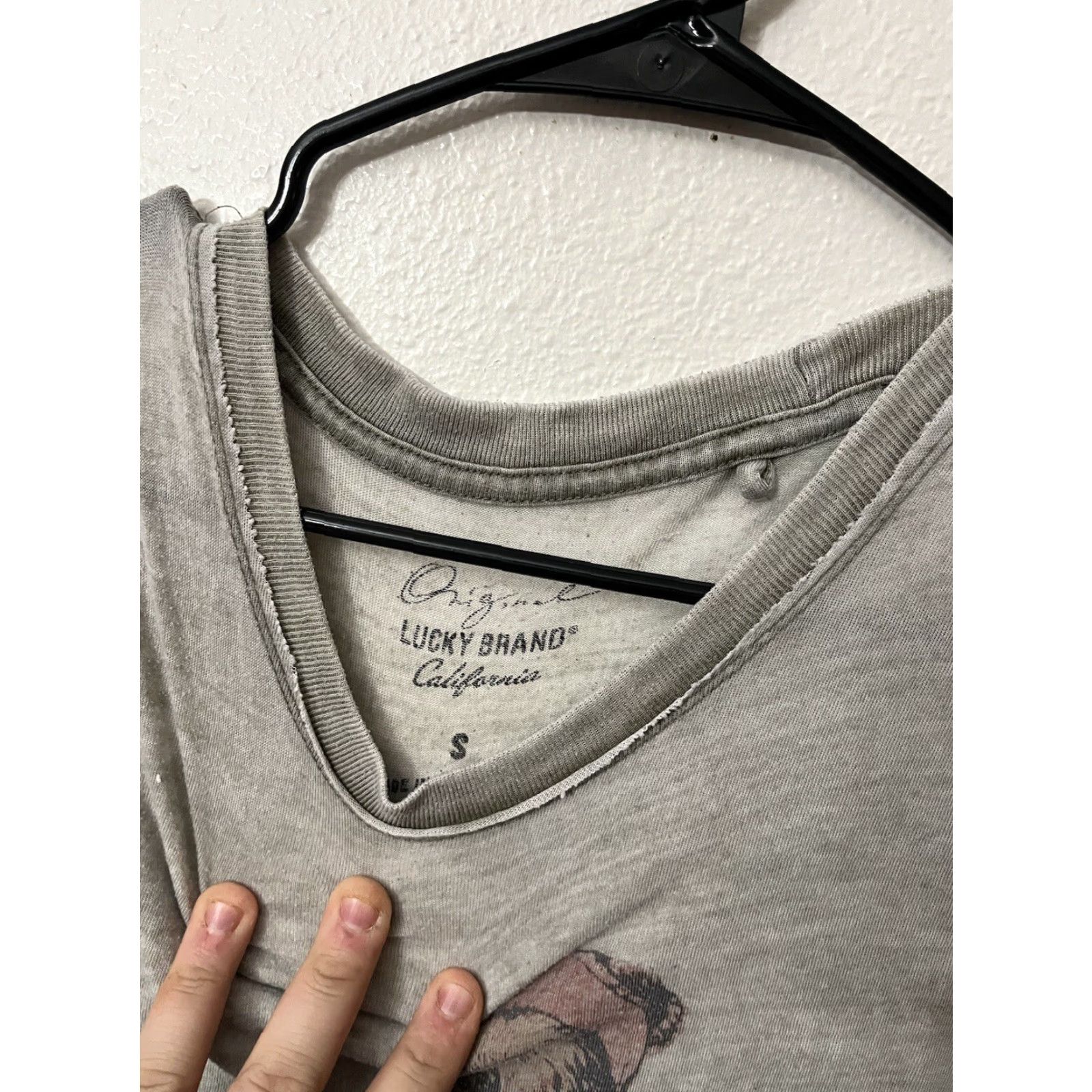 Lucky Brand Lucky Brand Men’s Gray Graphic T-Shirt Short Sleeve Crew Neck Cotton Animals Bear Hipster Casual Size S Size US S / EU 44-46 / 1 - 2 Thumbnail