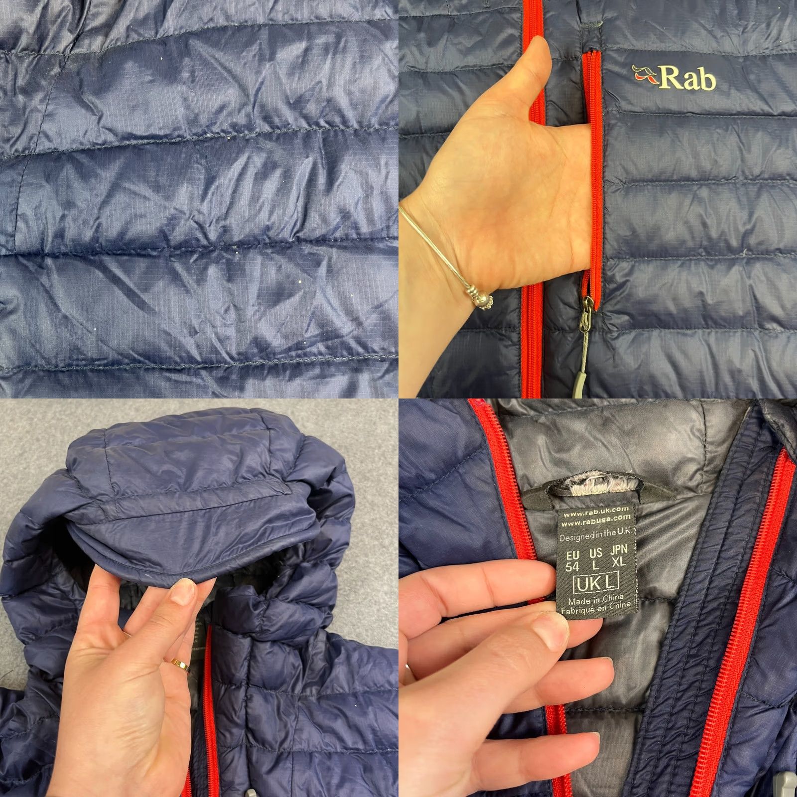 Rab RAB Mens Jacket Coat Puffer Large Blue Down Microlight Alpine Pertex Hooded Jacket Coat Size US L / EU 52-54 / 3 - 9 Thumbnail
