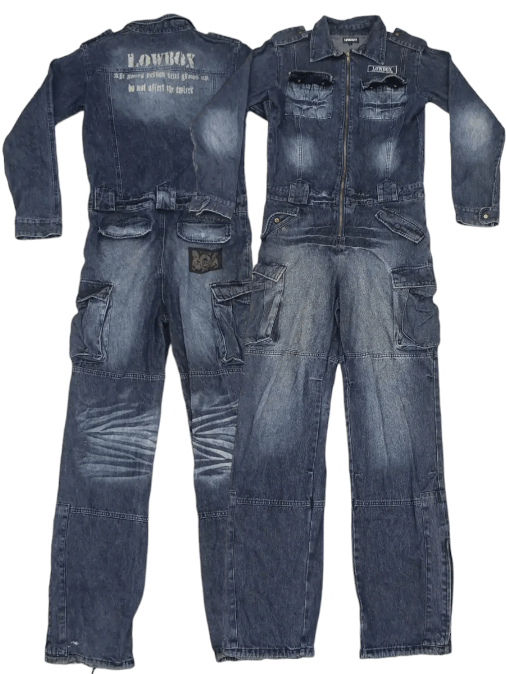 LOWBOX Tactical Multipocket Punk Style Overall Jeans