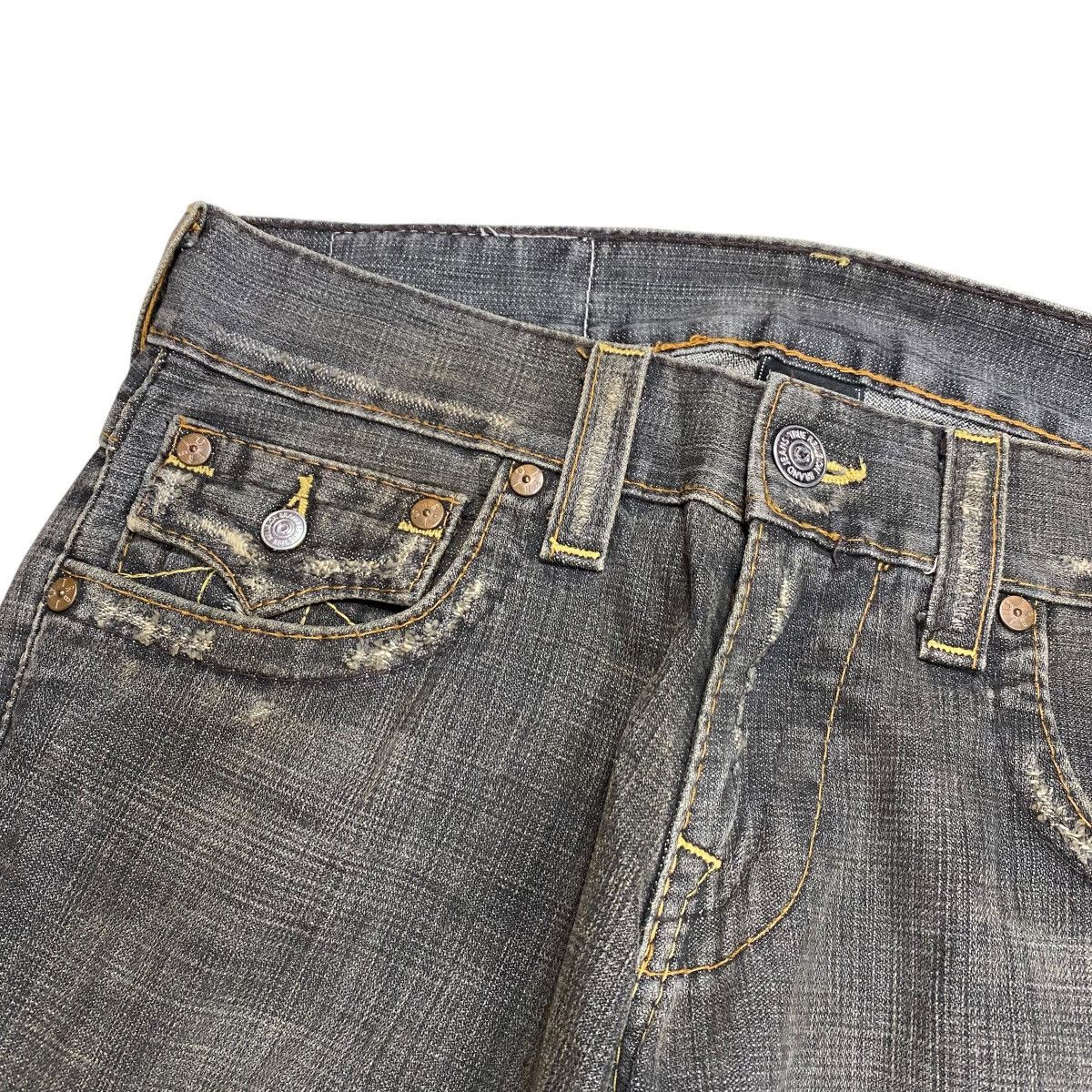 If Six Was Nine True Religion Distressed Flared Denim Pants Size US 30 / EU 46 - 3 Thumbnail