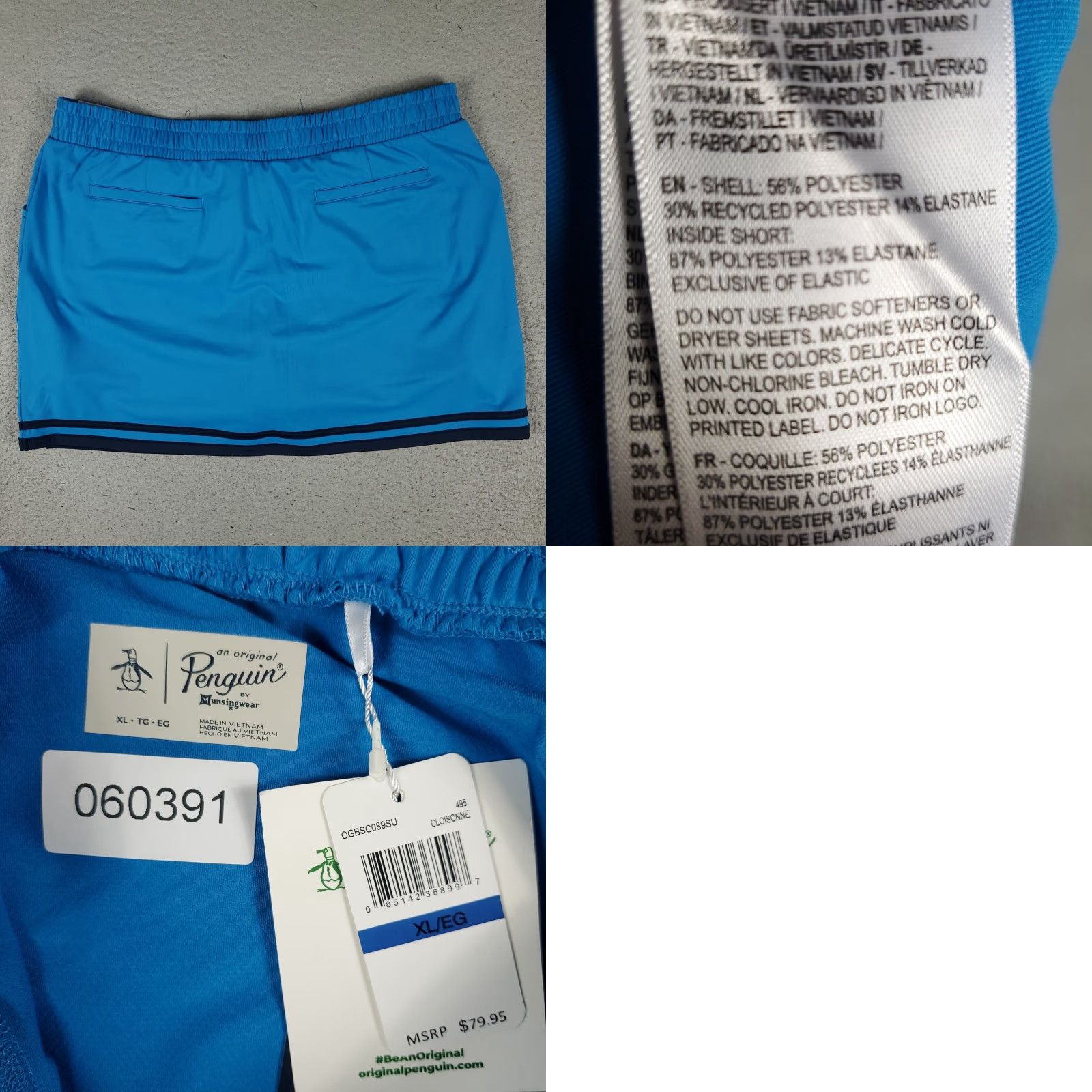 Vintage Penguin Skort Womens XL Blue Stretch Golf Active Performance Skirt Size 40" / US 18 - 8 Thumbnail