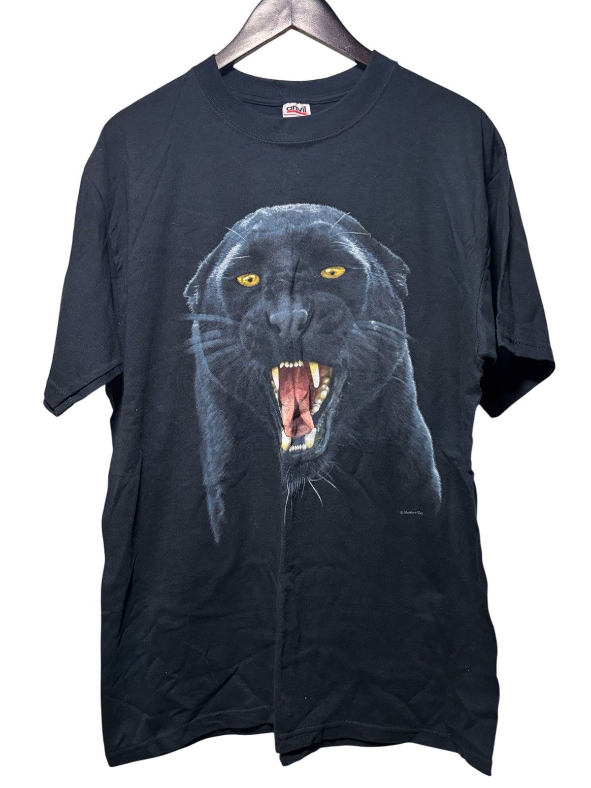 Anvil Vintage 90s Human-I-Tees Black Panther Nature T Shirt Size L Size US L / EU 52-54 / 3 - 1 Thumbnail