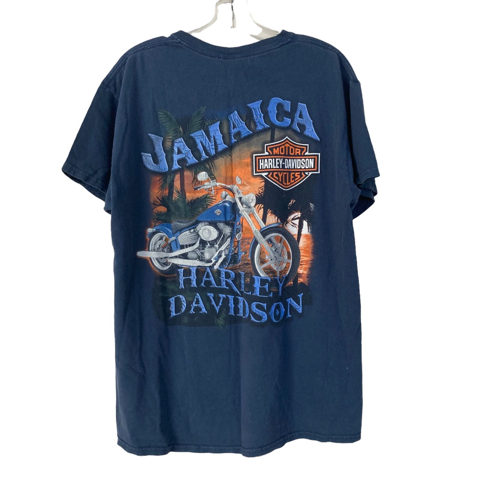 Harley Davidson Harley Davidson Jamaica Navy Blue Graphic Tee Sz L Size US L / EU 52-54 / 3 - 4 Thumbnail