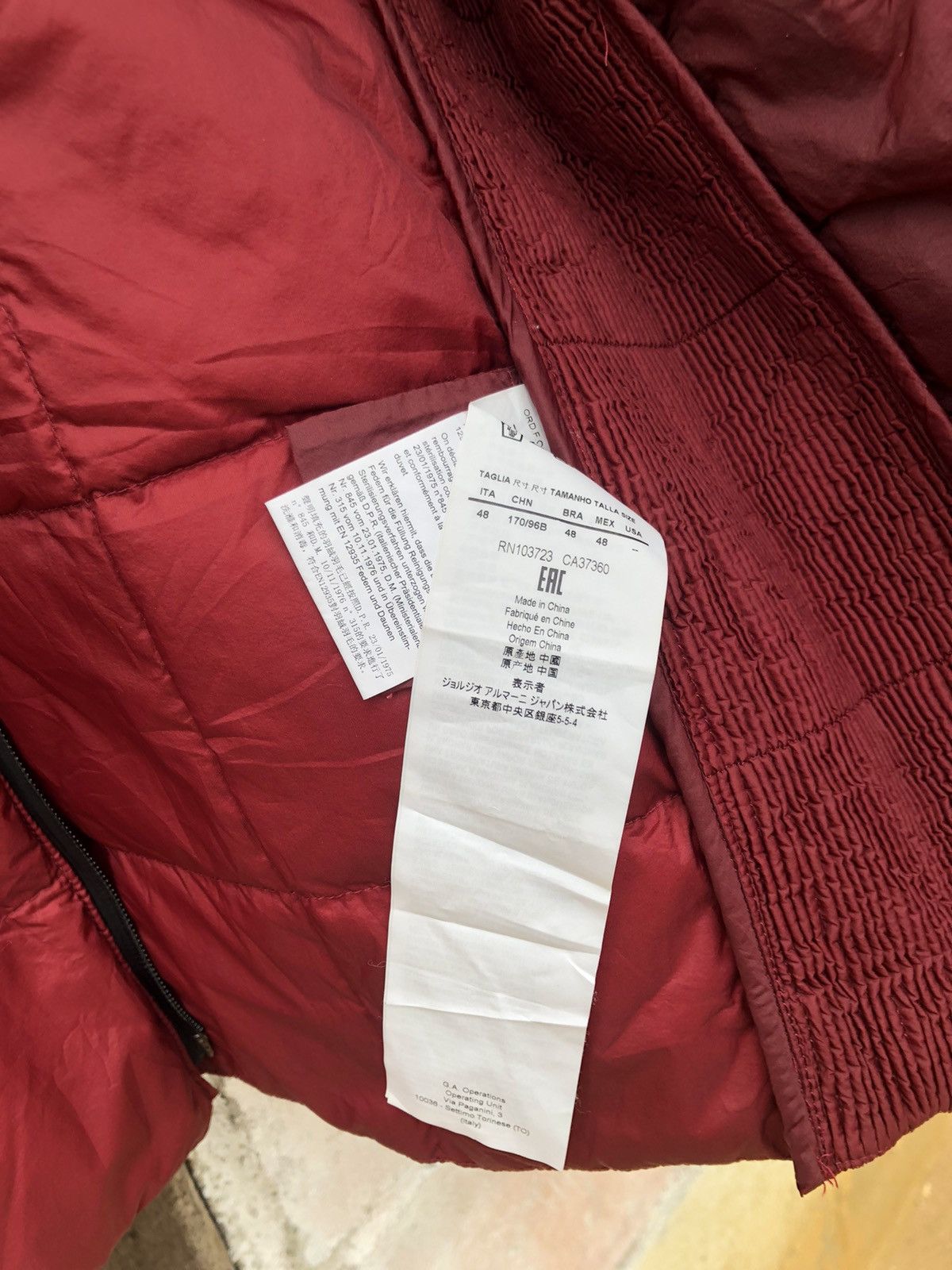 Armani × Armani Collezioni Red Puffer Jacket Armani Collezioni Real Down Size US M / EU 48-50 / 2 - 6 Thumbnail