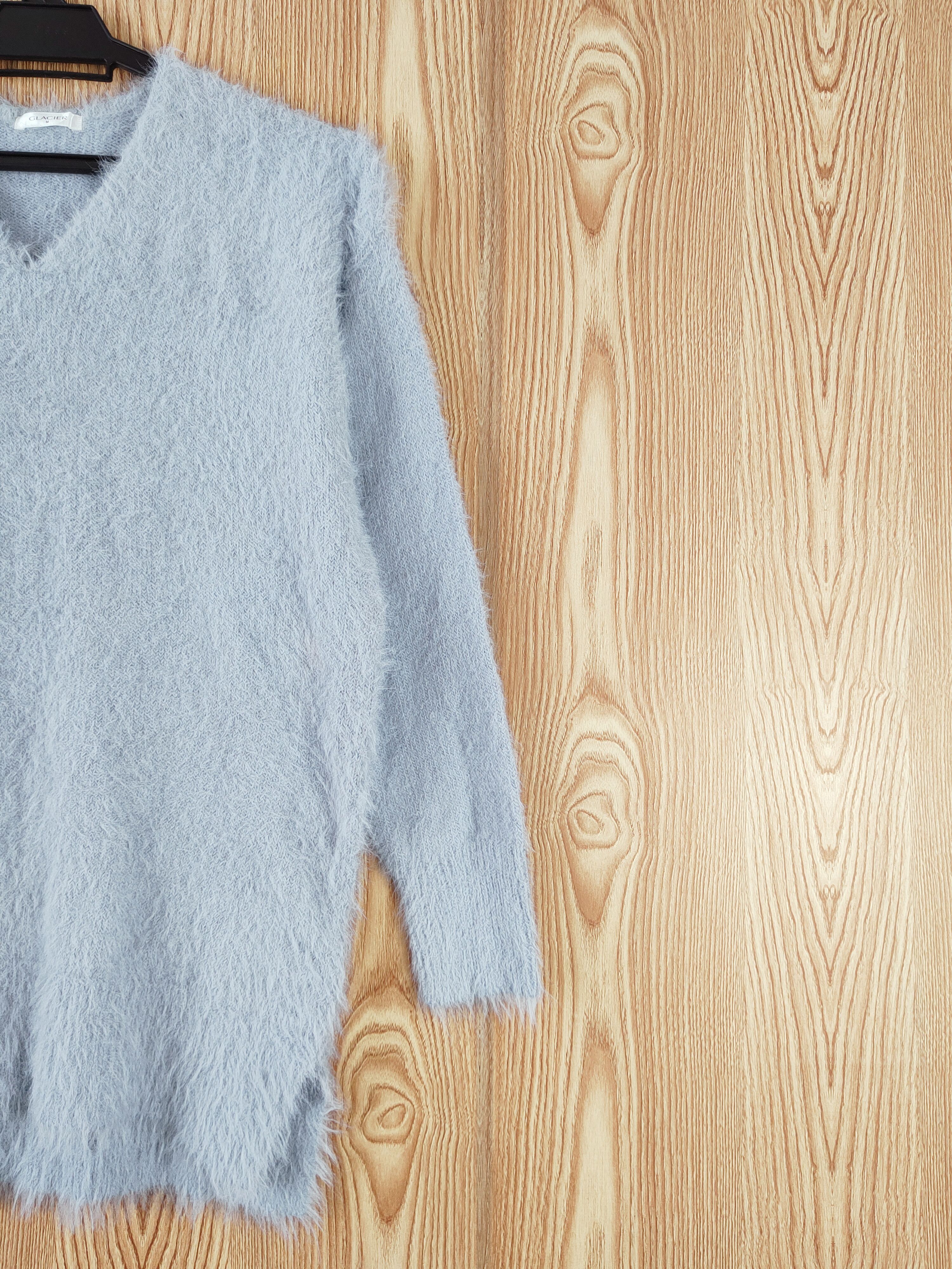 Japanese Brand × Vintage COOL DESIGN by Glacier Blue Fur Mohair Knitwear Size M / US 6-8 / IT 42-44 - 5 Thumbnail