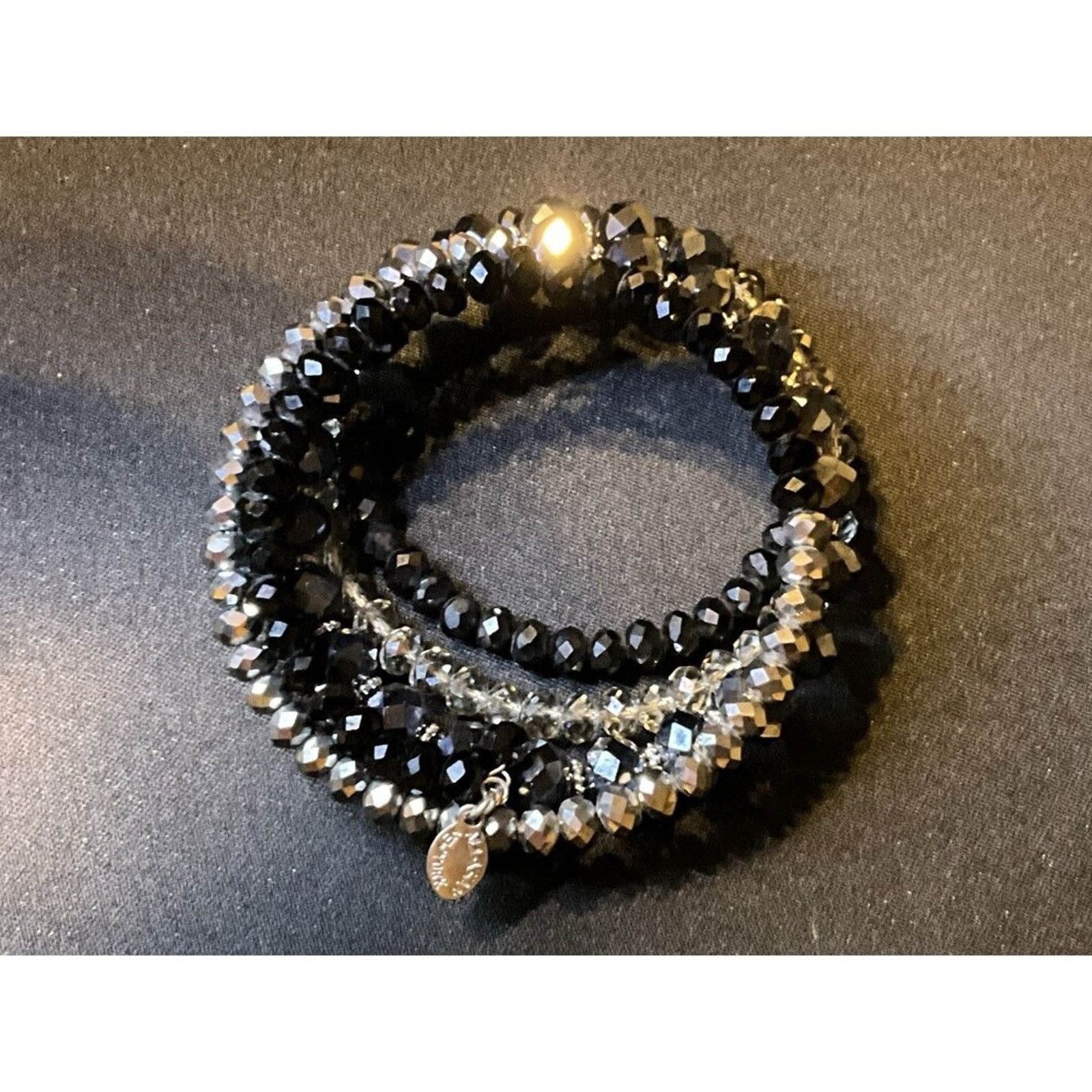 Other Ali Khan NY Faceted Beaded Memory Wire Crystal Bracelet Size ONE SIZE - 4 Thumbnail