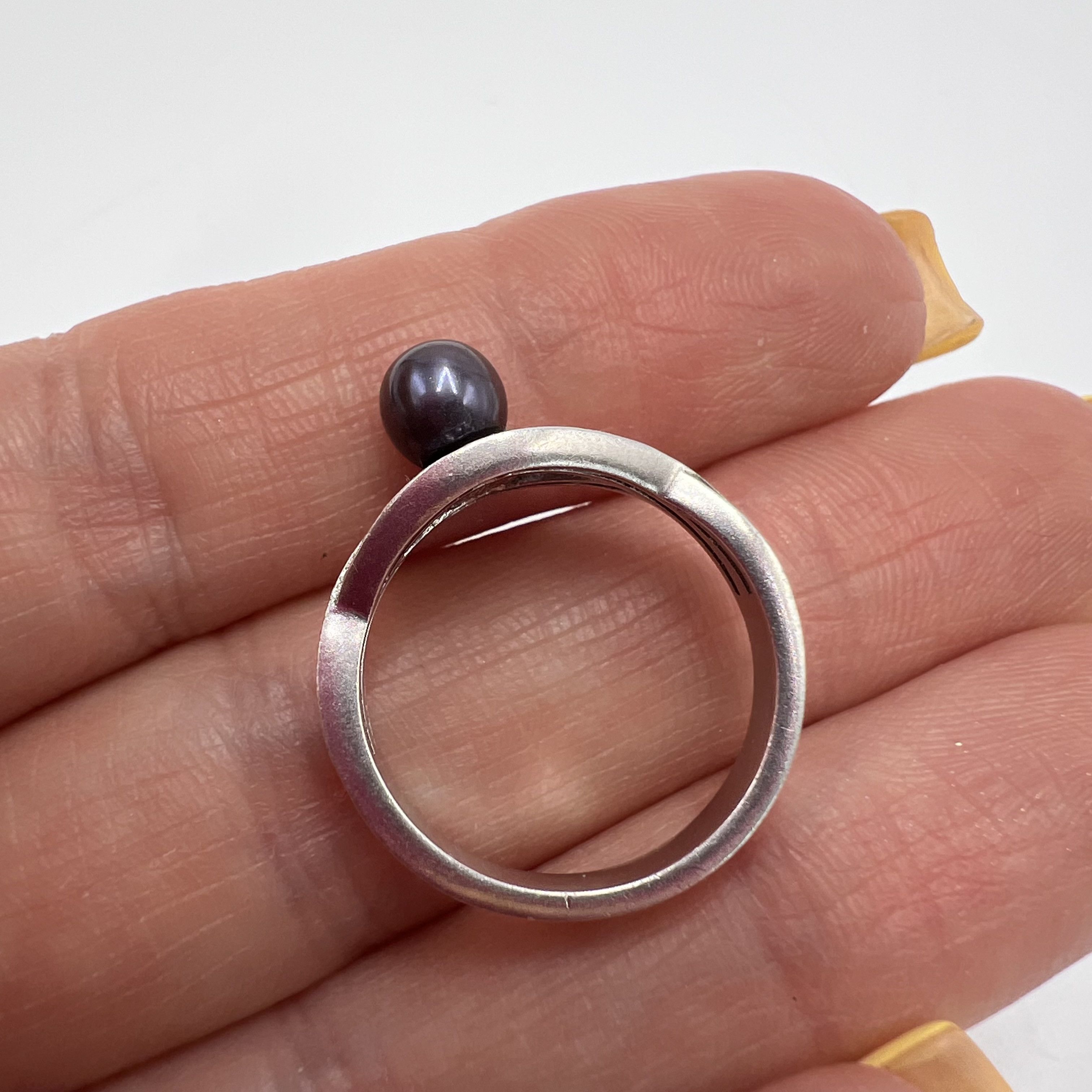 Sterling Silver Vintage USSR Ring Sterling Silver 925 Stone Jewelry 7US Size ONE SIZE - 5 Thumbnail