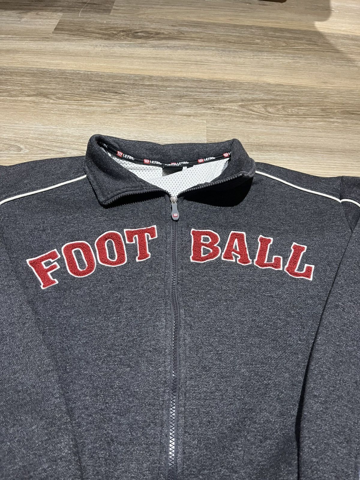 Vintage × Wilson Grey Wilson Football Zip-up Size US XL / EU 56 / 4 - 2 Thumbnail