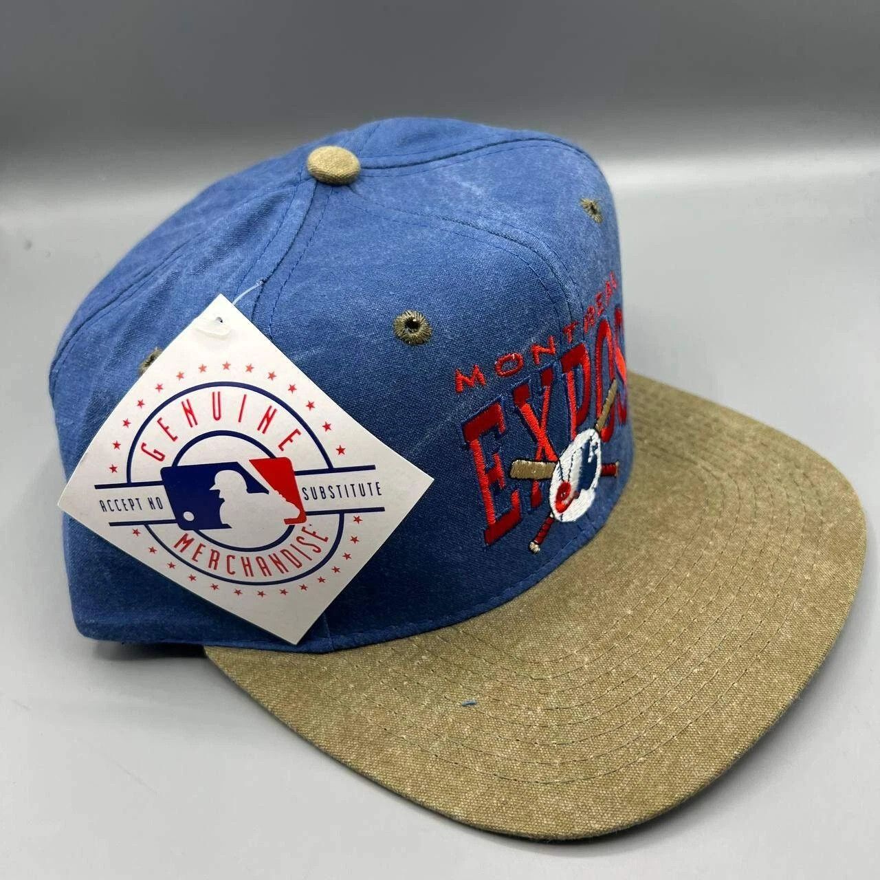 Signatures × Vintage Montreal Expos Hat Men Blue Brown Signatures MLB Snap Back Size ONE SIZE - 4 Thumbnail