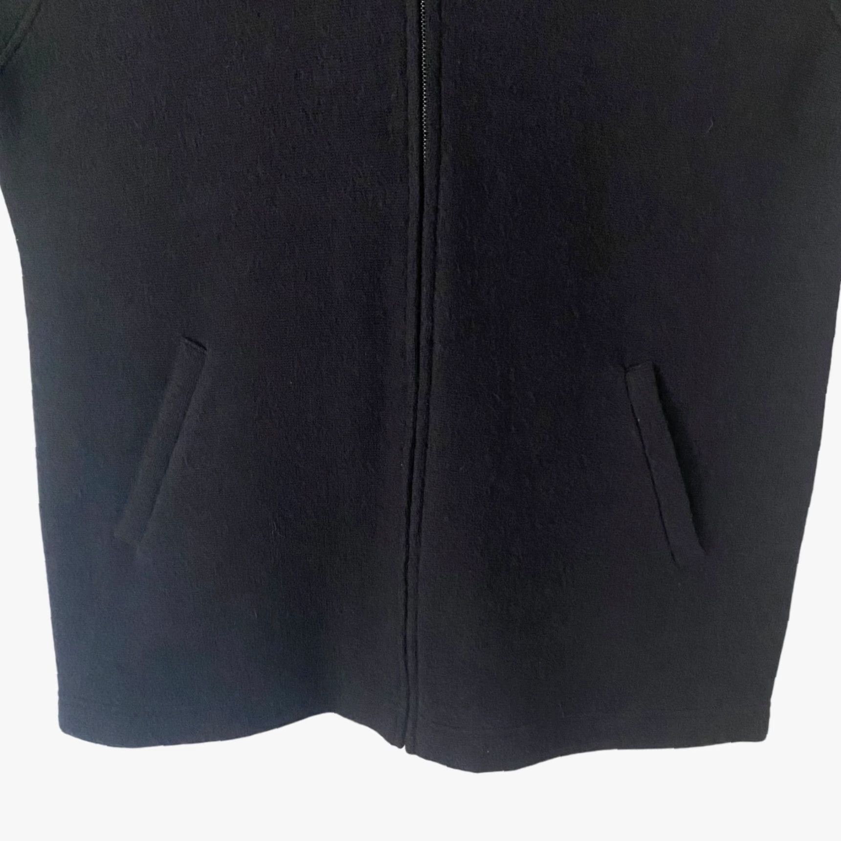 Jones New York VINTAGE Jones New York Wool Jacket Black Faux Fur Hooded Full-Zip Women's Large Size L / US 10 / IT 46 - 7 Thumbnail
