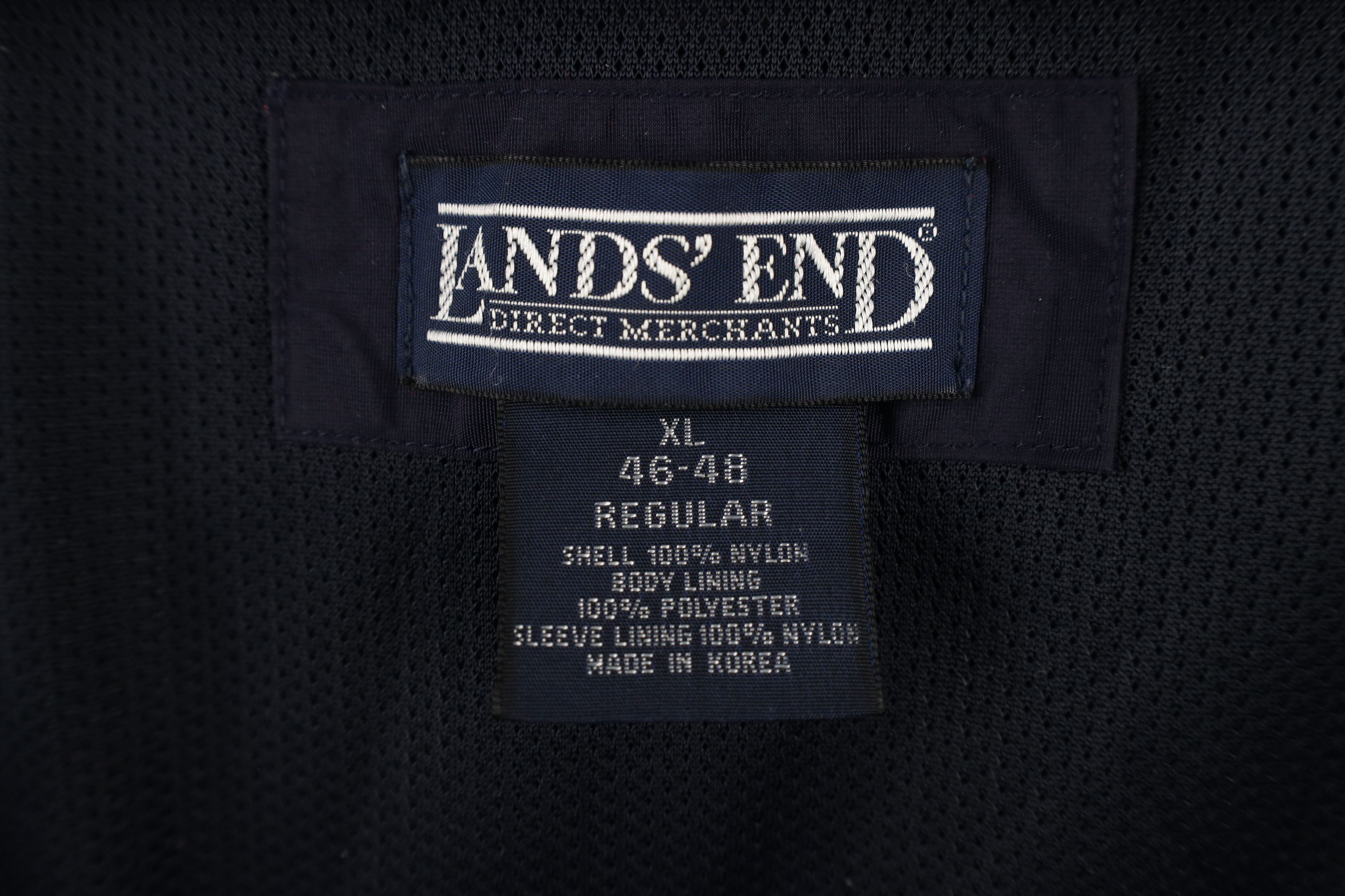 Lands' End × Vintage Vintage 90s Lands End Full Zip Hooded Rain Jacket Navy Blue Size US XL / EU 56 / 4 - 11 Thumbnail
