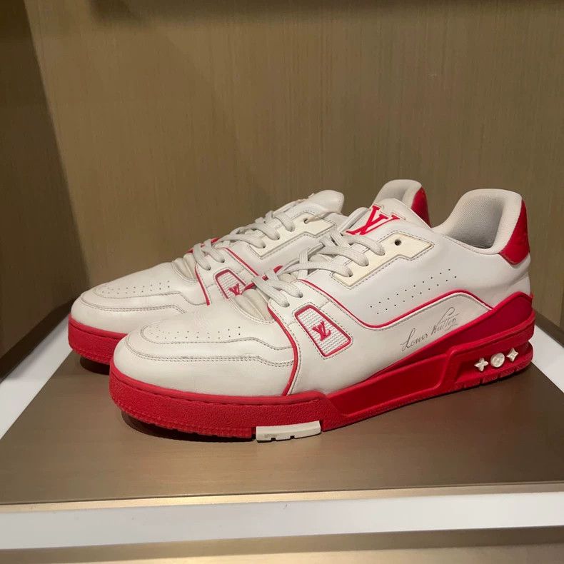 Louis Vuitton Louis Vuitton Trainer White Red Sneakers - dmc Size US 10.5 / EU 43-44 - 1 Thumbnail