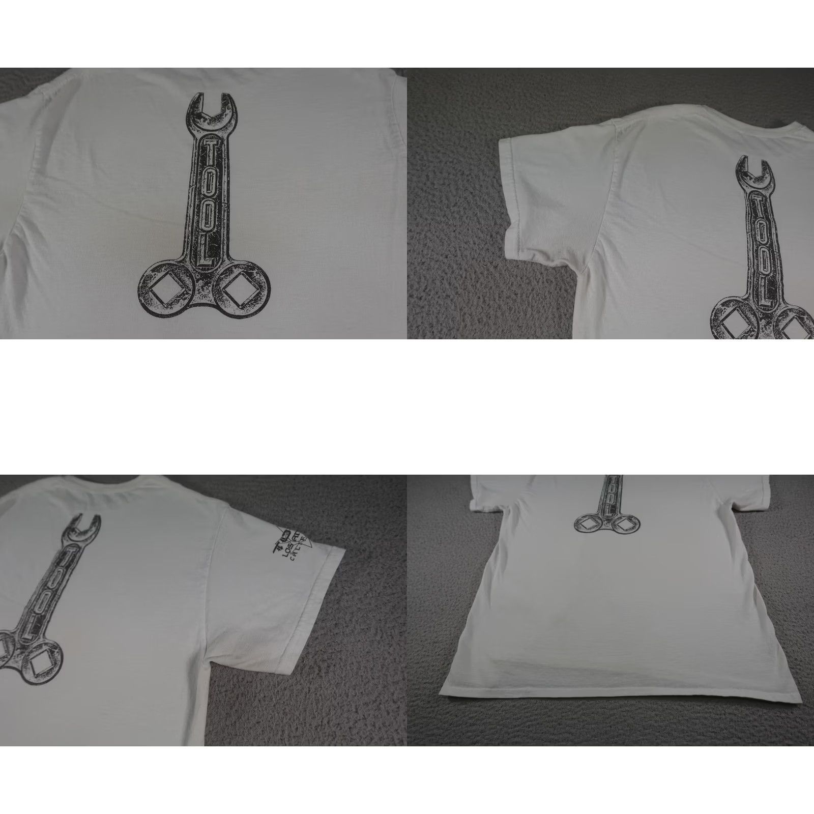 Doublet Tool Tour Shirt Mens Large White Graphic Print Double Sided Opiate Vintage 2009 Los Angeles CA Wrench Logo Bands Mens Shirt Size US L / EU 52-54 / 3 - 10 Thumbnail