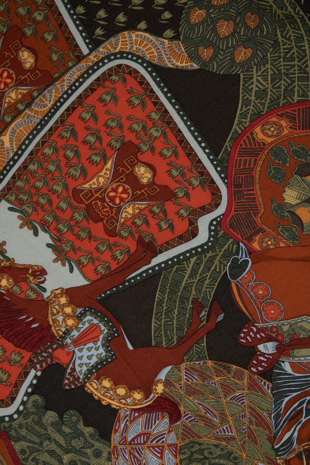 Hermes Hermes, Art des Steppes cashmere scarf in red Size ONE SIZE - 6 Thumbnail