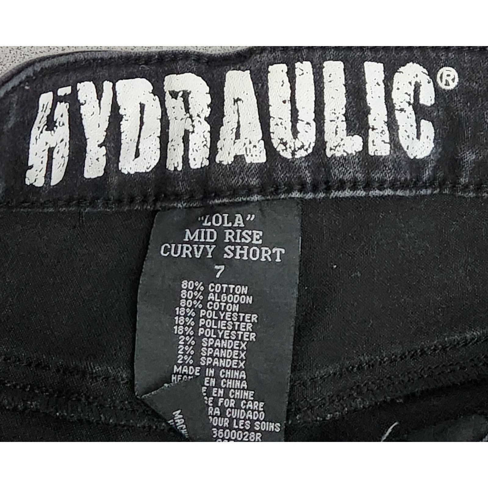 Other Hydraulic Black Lola Mid Rise Curvy Denim Shorts 7 Juniors Size 28" / US 6 / IT 42 - 3 Thumbnail