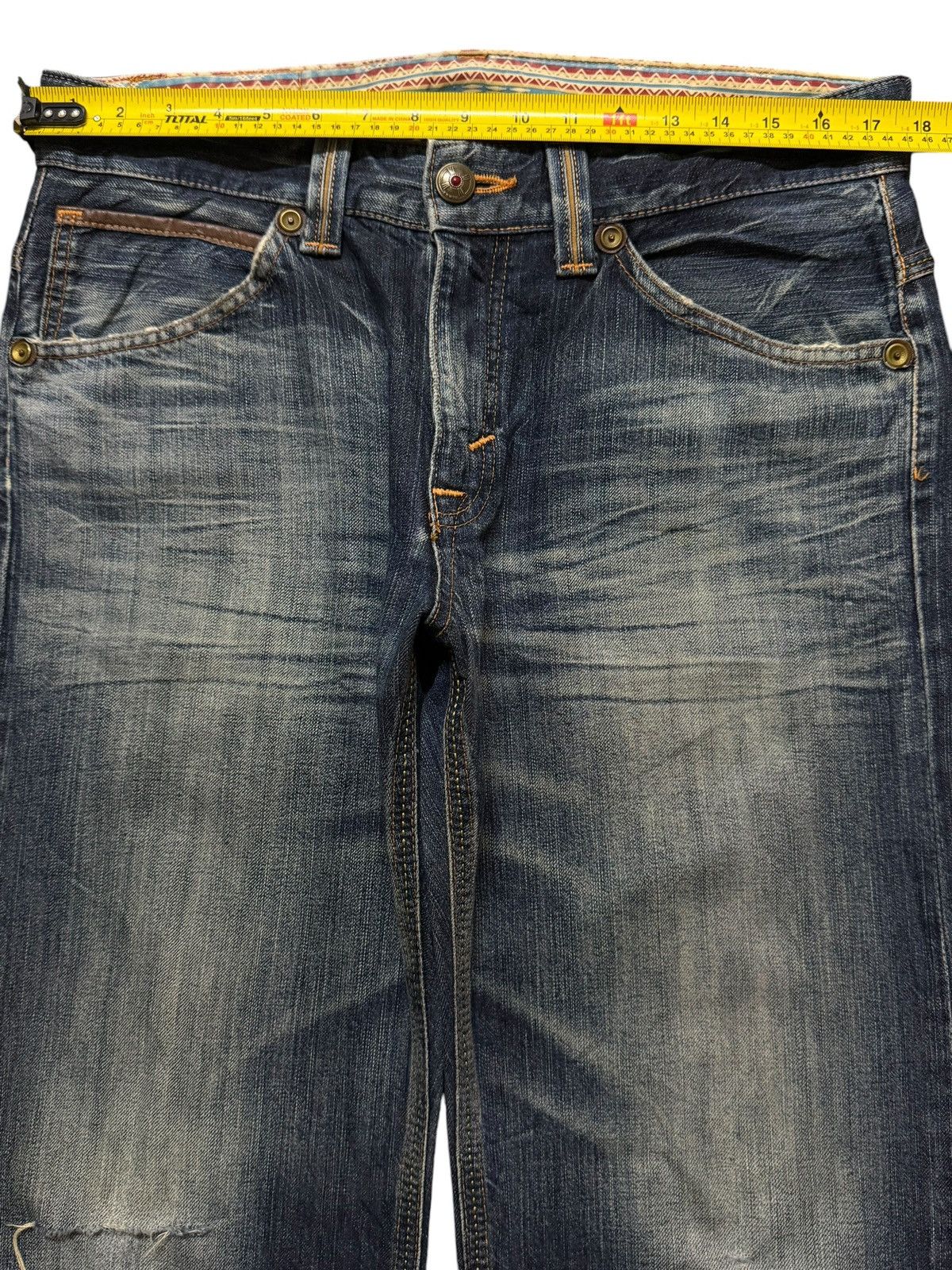 Edwin Vintage 90s Edwin XV Blue Faded Wash Distress Wide Leg Loose Size US 34 / EU 50 - 8 Thumbnail