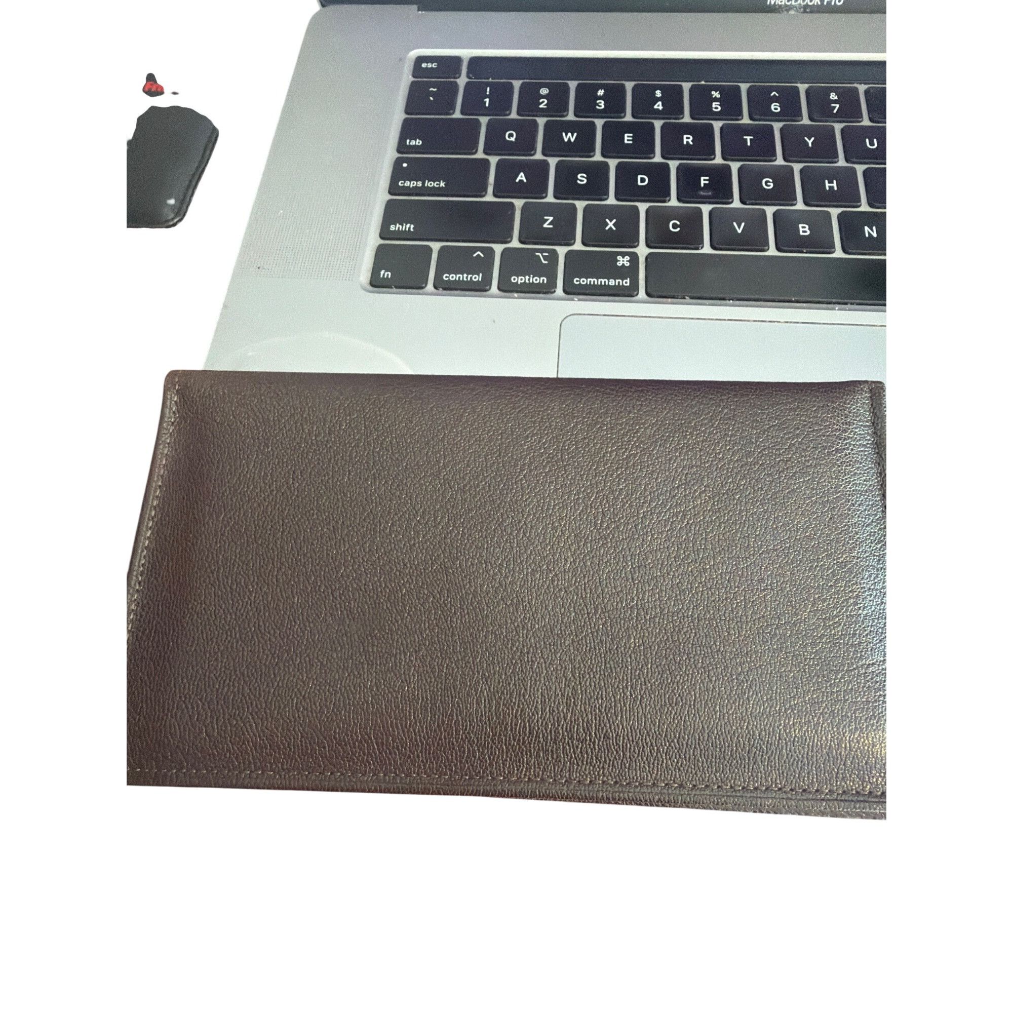 Other Vintage Swank Brown Leather Checkbook Cover Wallet Morocco C Size ONE SIZE - 5 Thumbnail