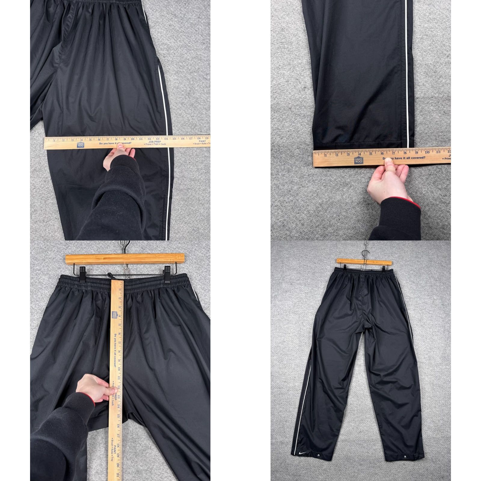 VINTAGE Nike Golf Pants Mens XL Black Clima-Fit Windbreaker Track Athletic Lined Baggy