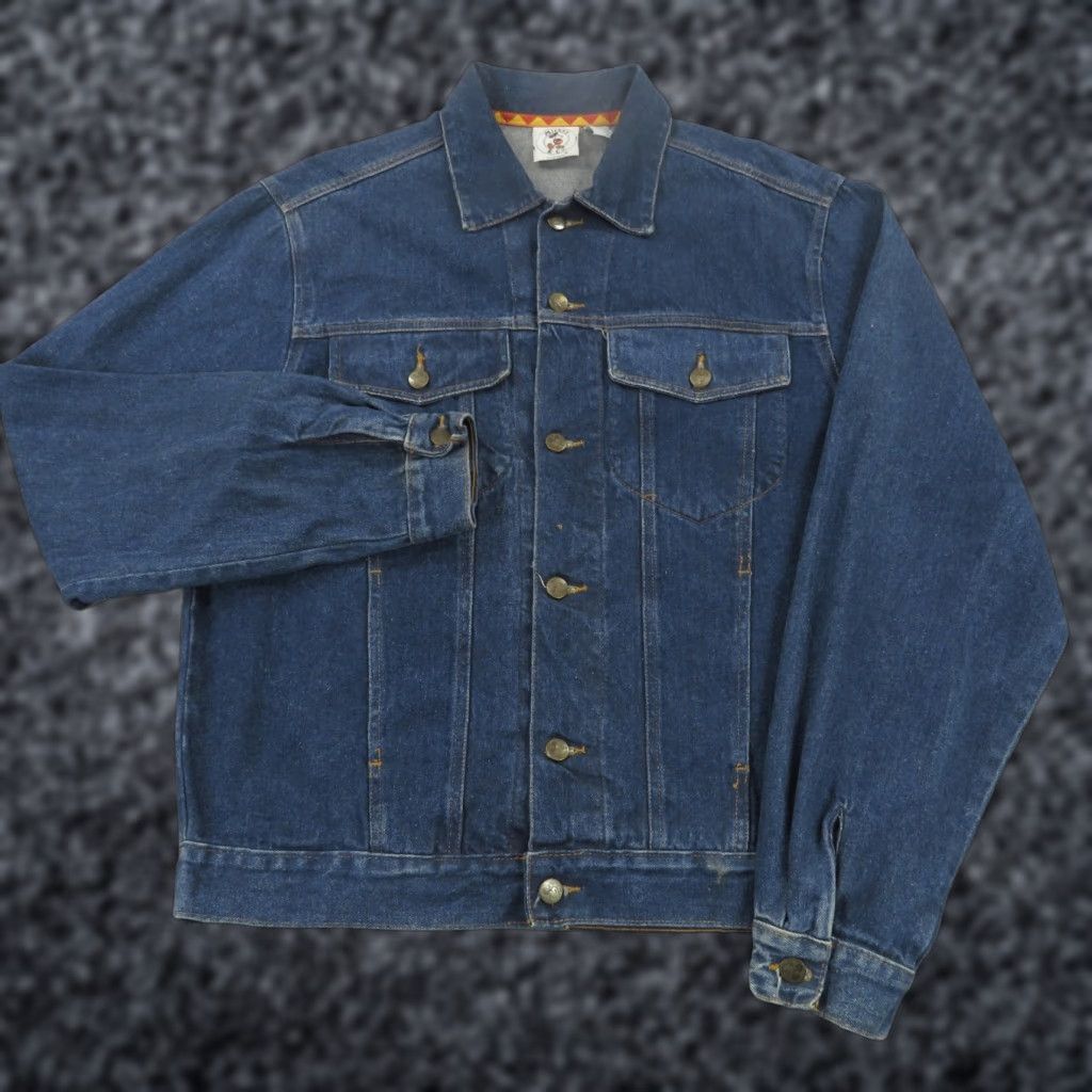 Mickey Unlimited VINTAGE Mickey Inc Jacket Mens XL Denim Big Graphic Trucker Jean 90s Sequin Stud Size US 36 / EU 52 - 1 Thumbnail