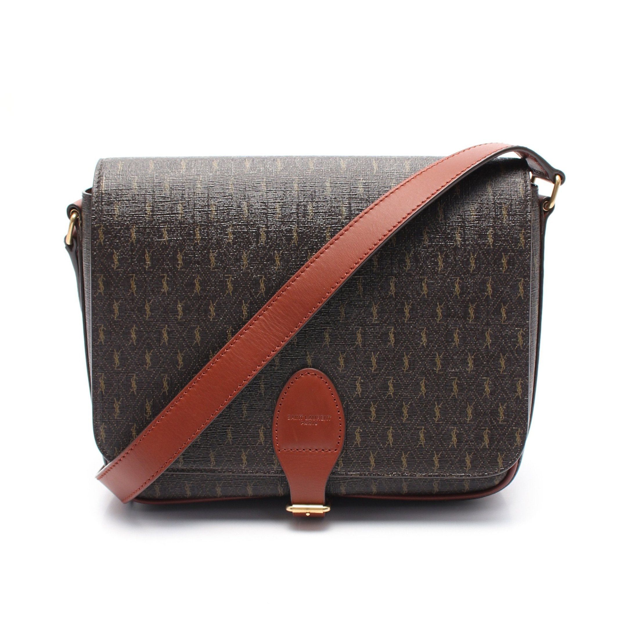 Yves Saint Laurent Le Monogram Medium Shoulder Bag Leather Dark Brown - Main Image