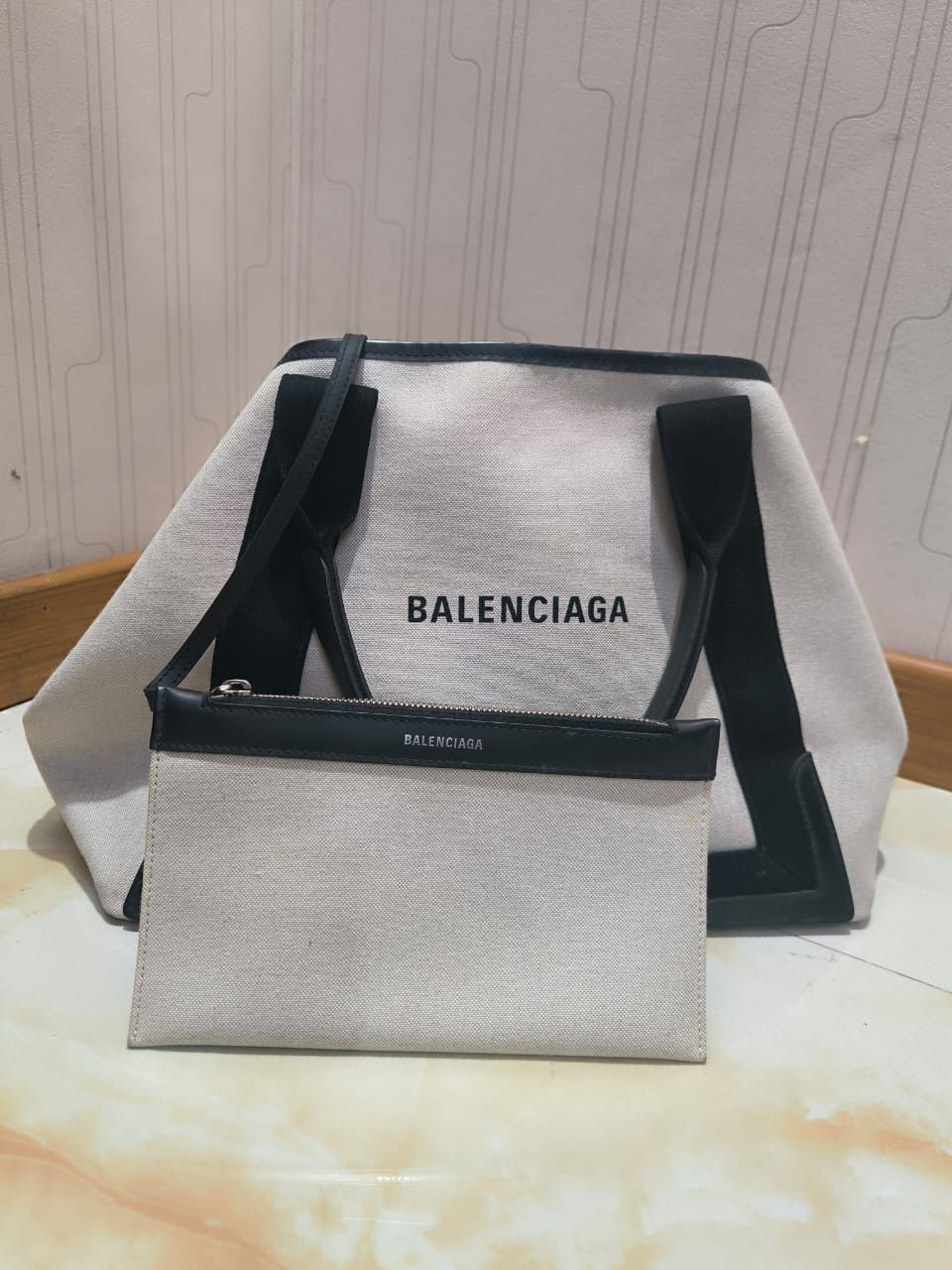 Balenciaga Balenciaga medium Navy Cabas tote bag Size ONE SIZE - 6 Thumbnail