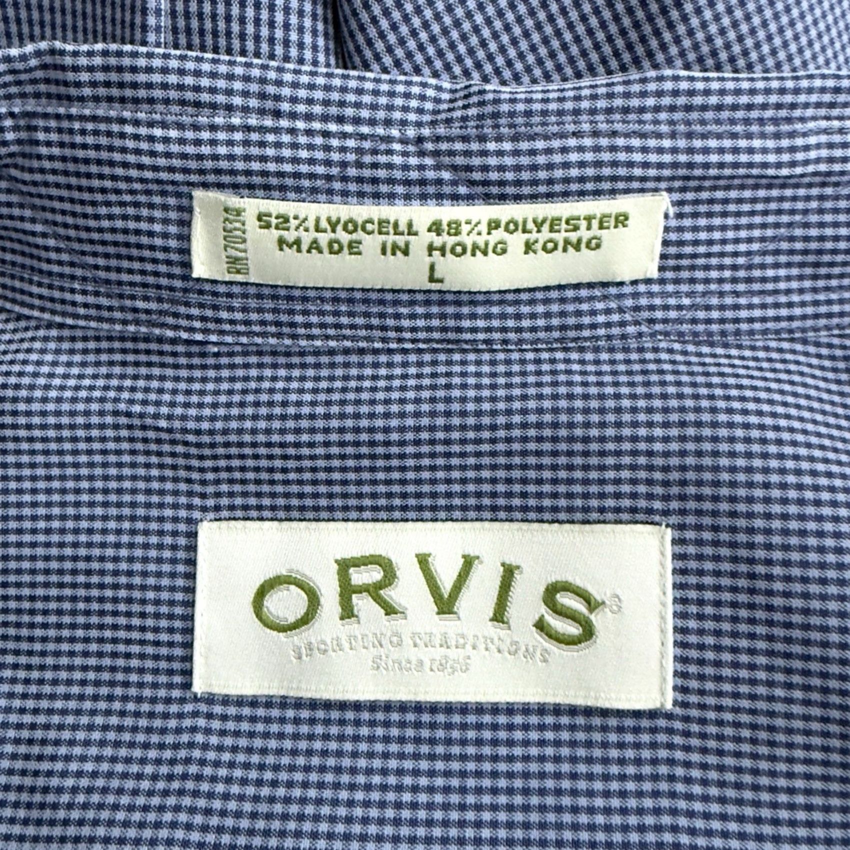 Orvis Orvis Blue Long Sleeve Button-Down Shirt Mens Size L Shirt Mens L Blue Button-Up Regular Sleeve Size US L / EU 52-54 / 3 - 4 Thumbnail