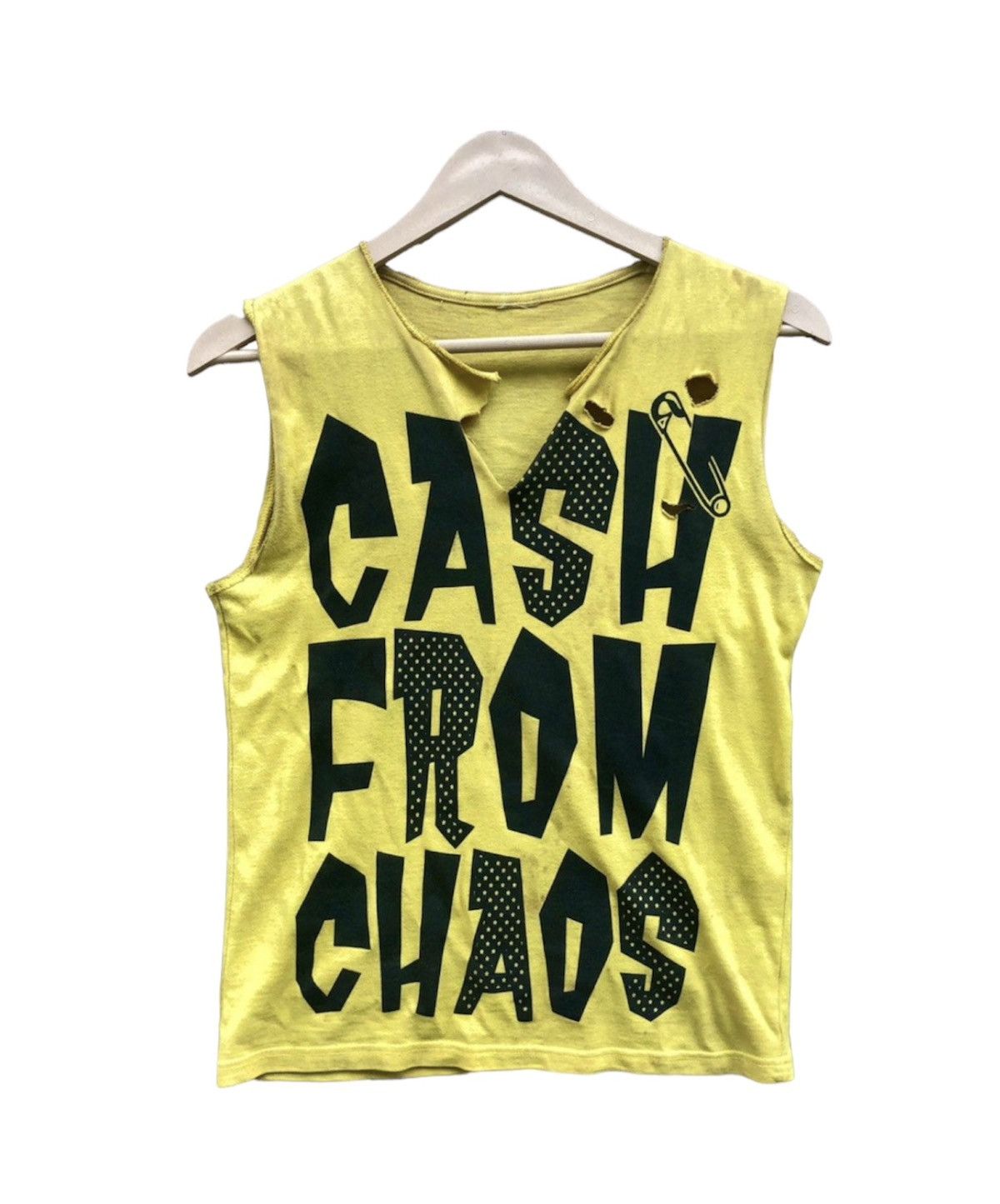 image of Malcolm Mclaren x Rock T Shirt Seditionaries Cash From Chaos Sex Pistols Malcom Mclaren Tee in Yell