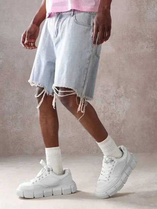 Japanese Brand × Vintage VINTAGE denim jeans shorts distressed Y2K DRIP Size US 32 / EU 48 - 2 Thumbnail