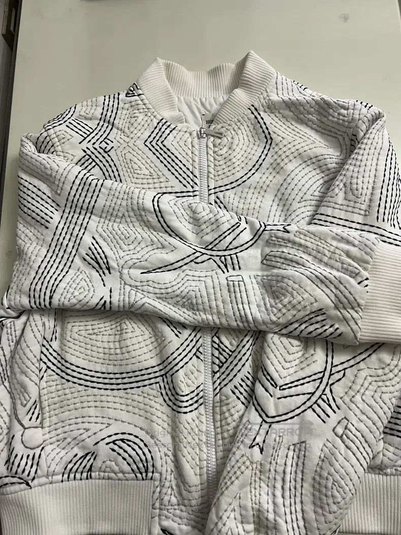Hermes Hermes Women's white cotton jacket with classic black and Size XS / US 0-2 / IT 36-38 - 2 Thumbnail