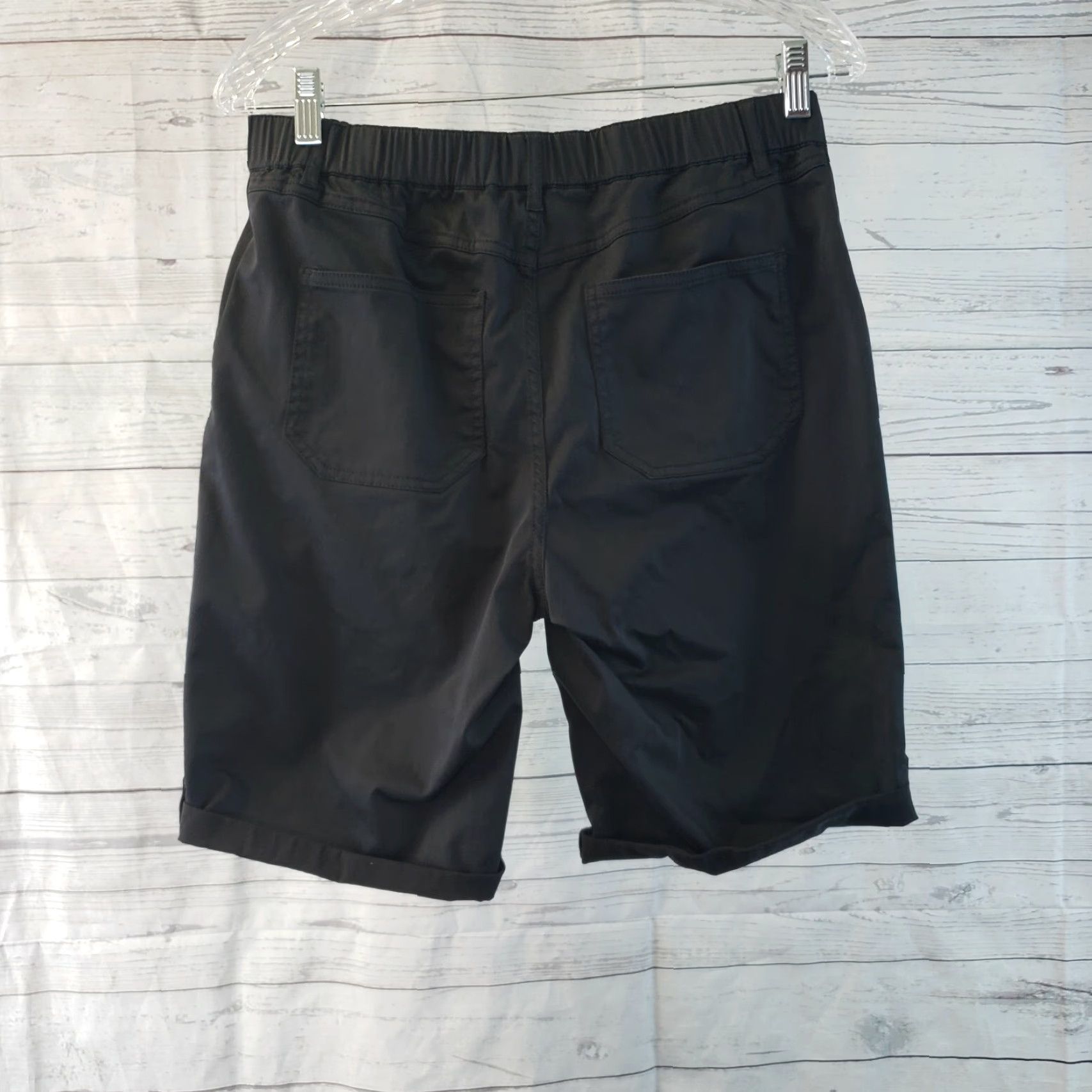 Vintage Lemon Way Womens Bermuda Shorts Sz 10 Solid Black Cotton Blend Bermuda Short Casual Womens 10 Black Size 32" / US 10 / IT 46 - 2 Thumbnail
