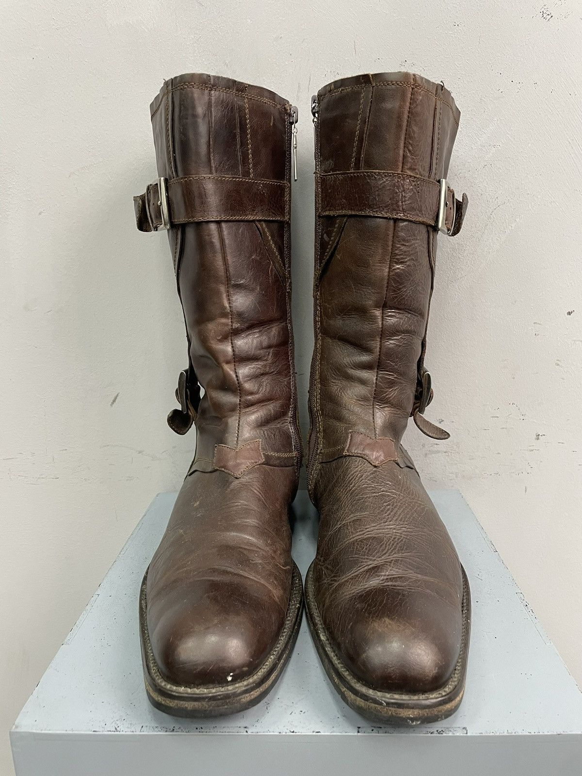 Baldinini Belted hype moto high Guidi style leather boots 90s archive Size US 9 / EU 42 - 4 Thumbnail