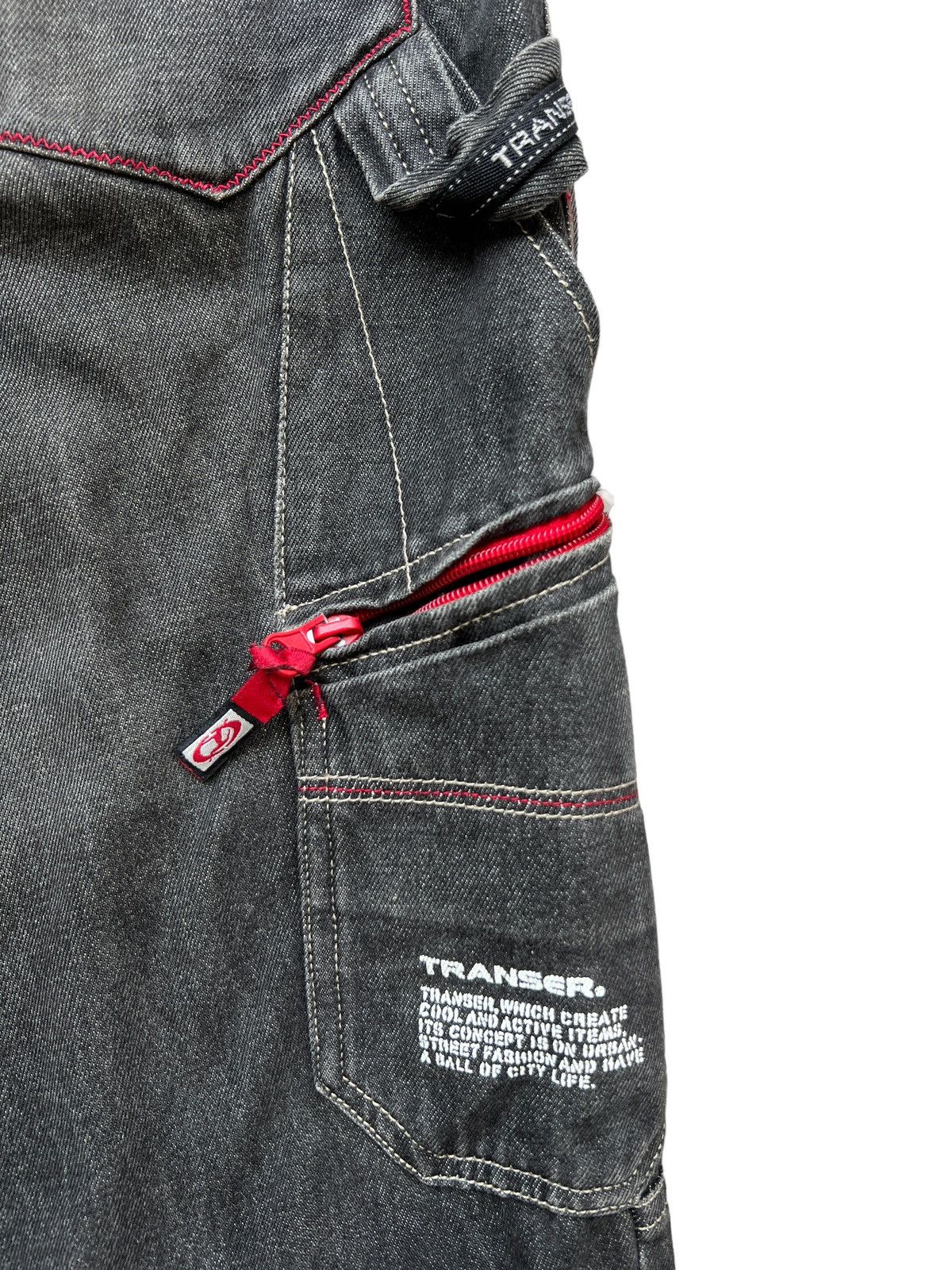 Japanese Brand Transer Jeans Hip Hop Skateboard Multipocket Baggy Jeans 31 Size 31" - 8 Thumbnail
