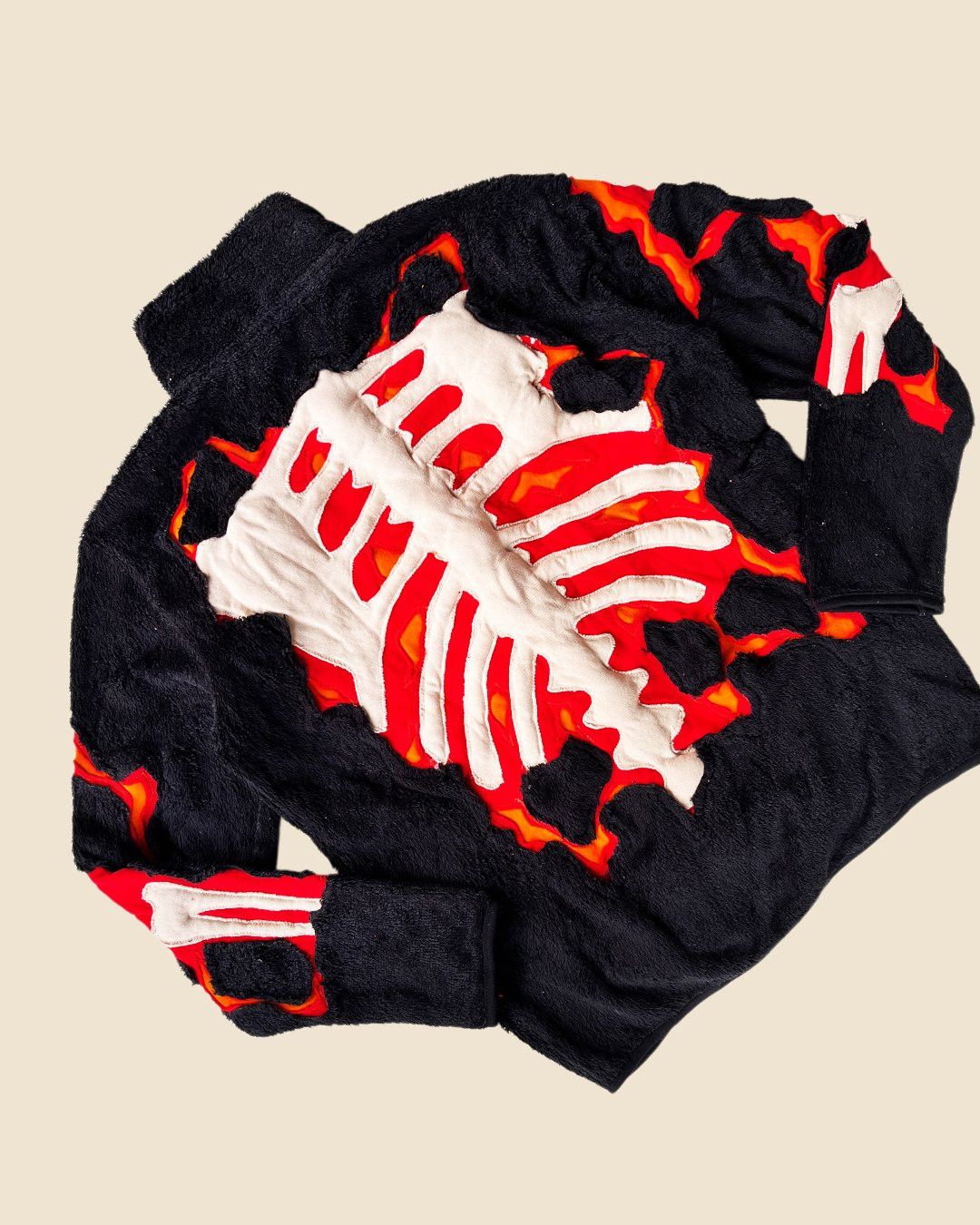 Handmade 1 OF 1 LAVA 3D PUFF SKELETON WITH VEST FLEECE JACKET SIZE M Size US M / EU 48-50 / 2 - 6 Thumbnail