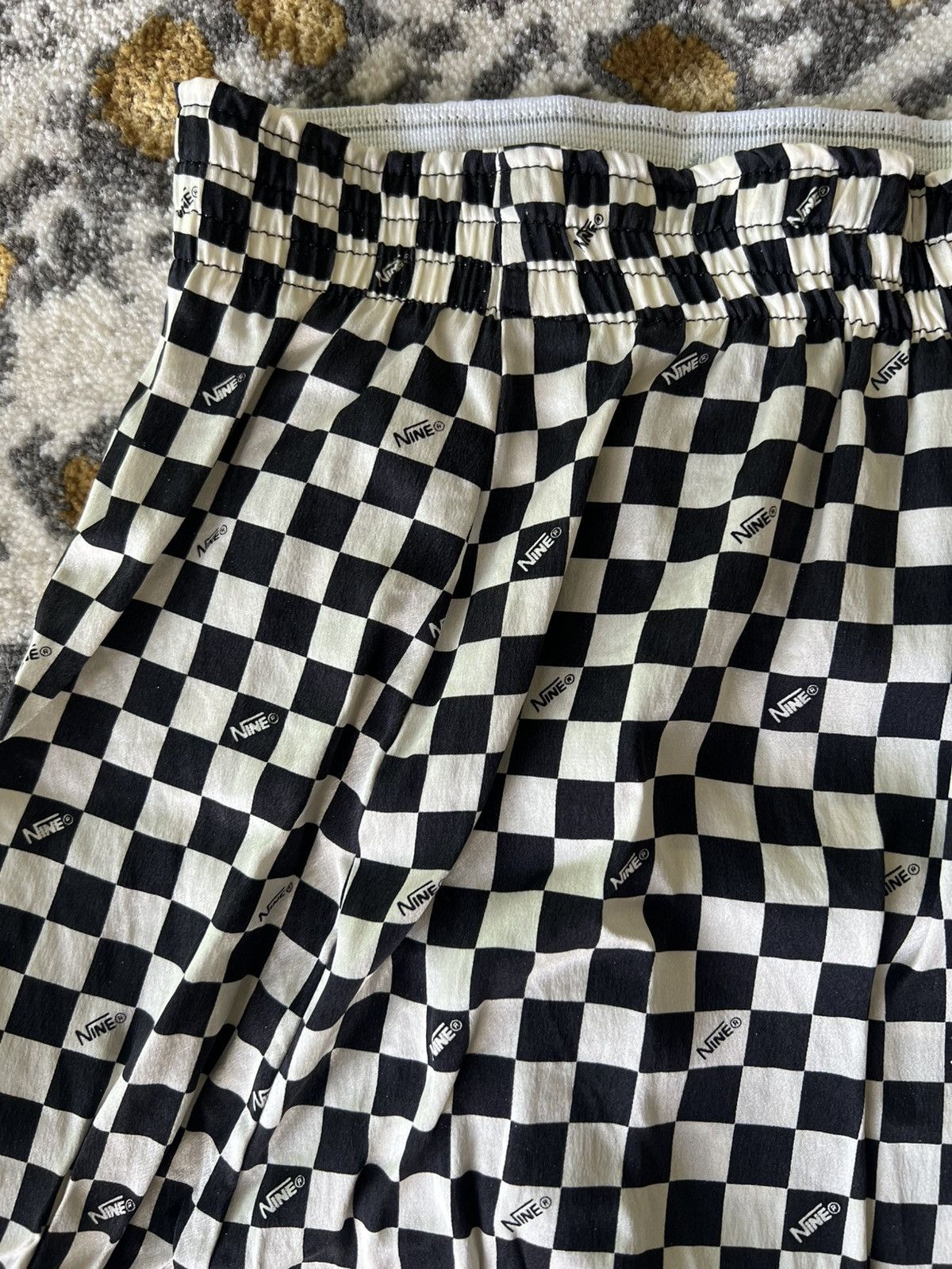 Japanese Brand × Takahiromiyashita The Soloist. Number (N)ine Checkered Silk white black skirt boxer pants Size 32" / US 10 / IT 46 - 12 Thumbnail