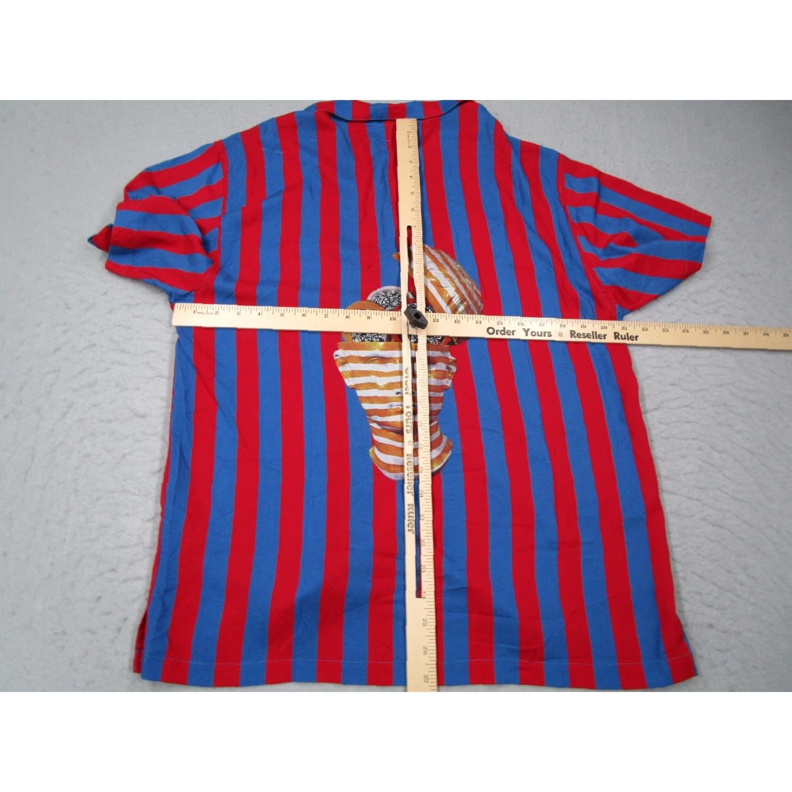 Fucking Awesome F*ckingAwesome Button-Up Shirt Mens Medium Red Blue Striped Graphic Skate Brain Function Club Size US M / EU 48-50 / 2 - 7 Thumbnail