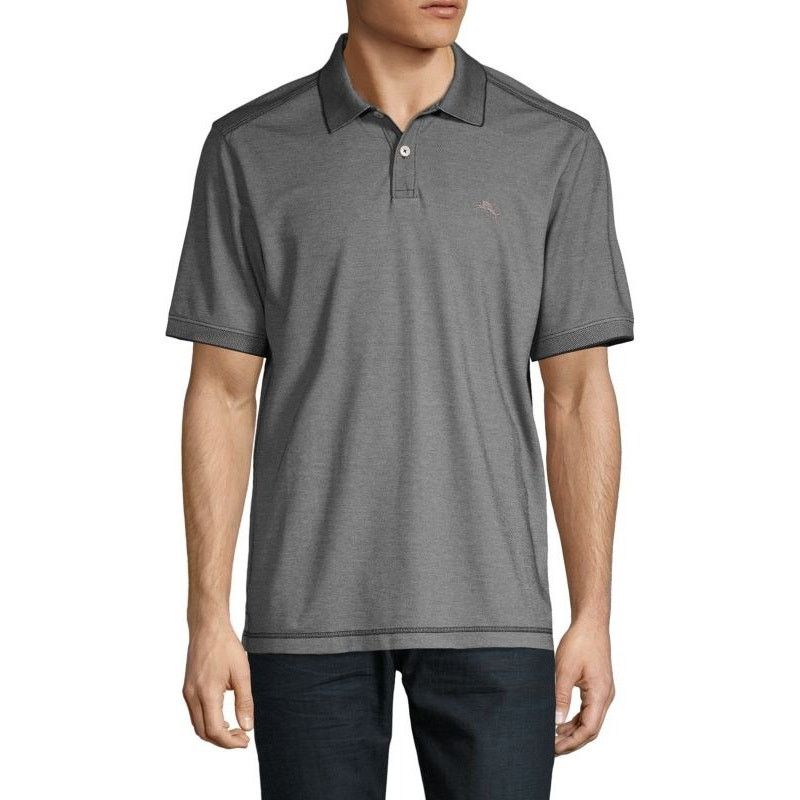 Tommy Bahama Tommy Bahama Supima Pique Polo Shirt Gray Black Mens XXXL Size US XXL / EU 58 / 5 - 9 Thumbnail