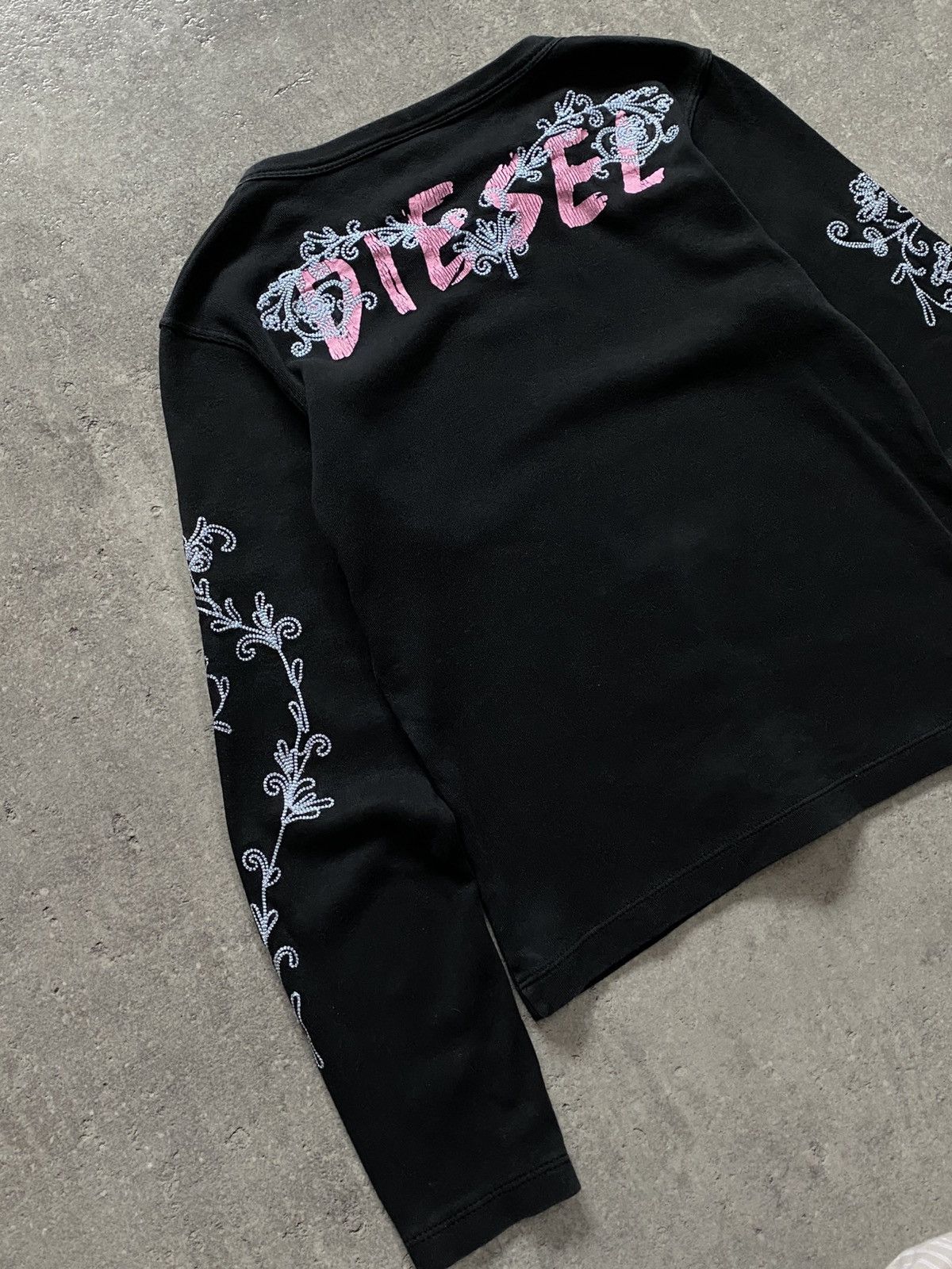Diesel Diesel Long Sleeve 3/4 Black Washed Floral Multiprint Size S / US 4 / IT 40 - 4 Thumbnail