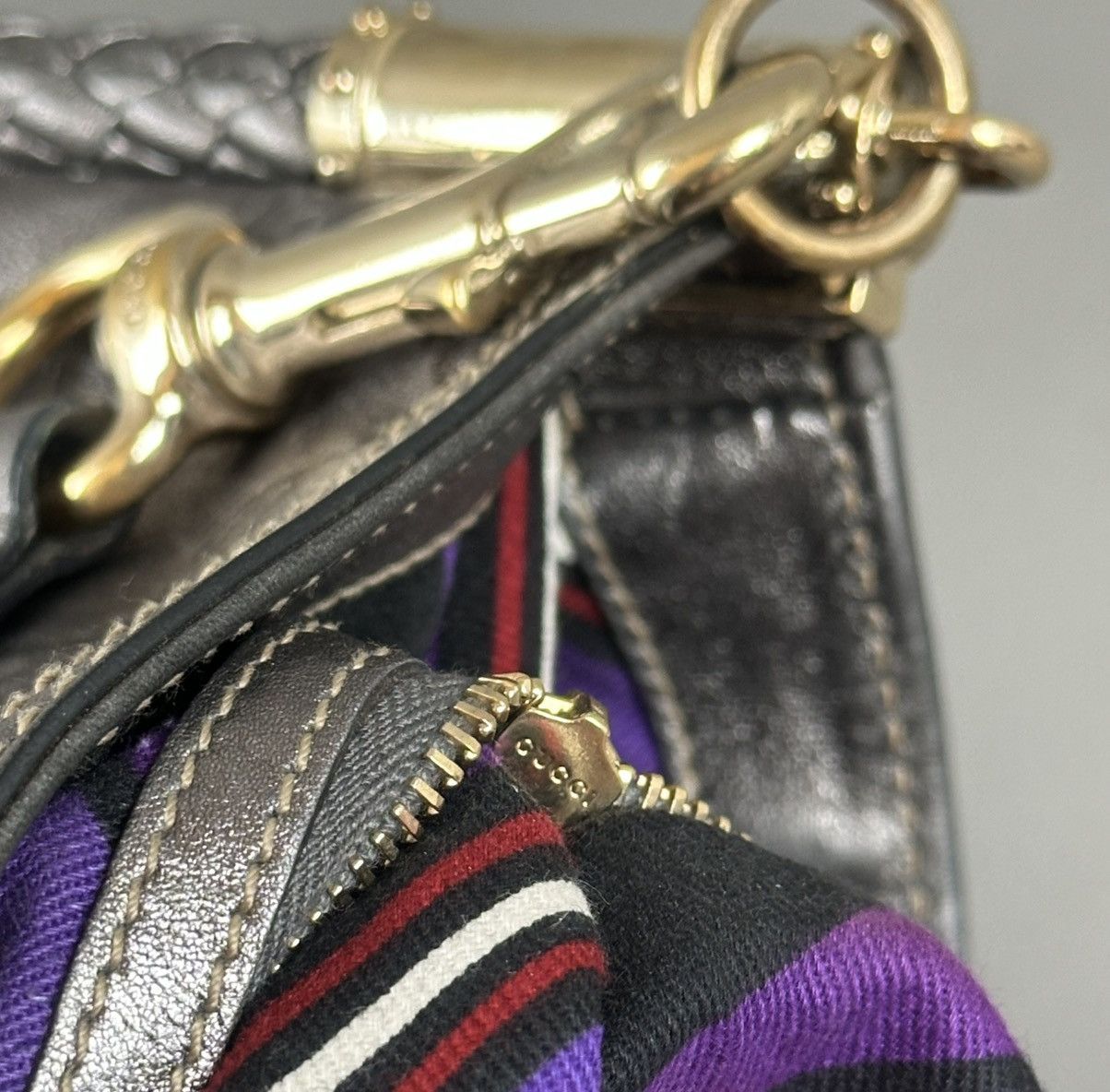 Gucci Gucci - Britt Metallic Silver - Guccissima Shoulder Bag Size ONE SIZE - 19 Thumbnail