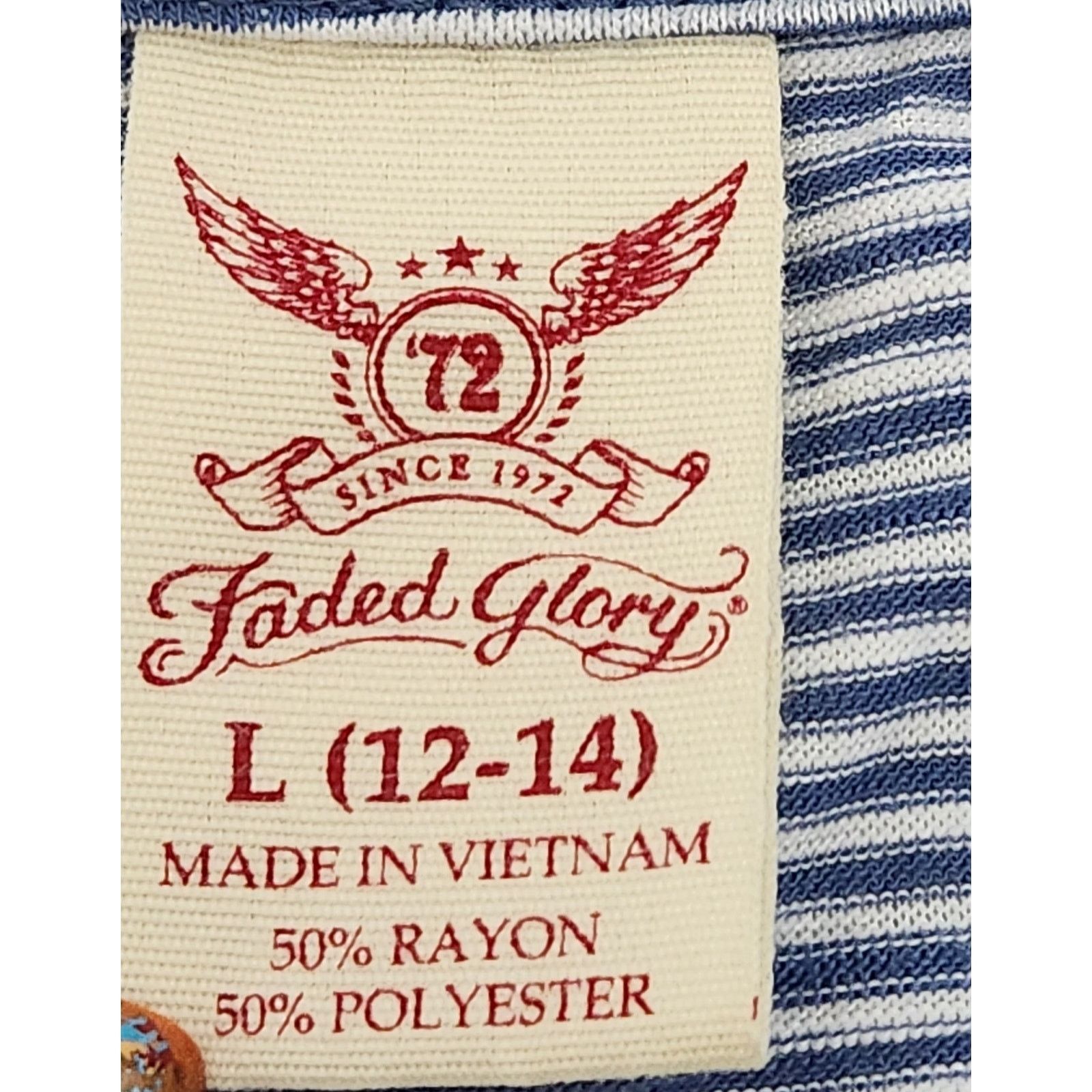 Faded Glory Faded Glory Blue White Striped Tank Top Large Lightweight Size L / US 10 / IT 46 - 3 Thumbnail