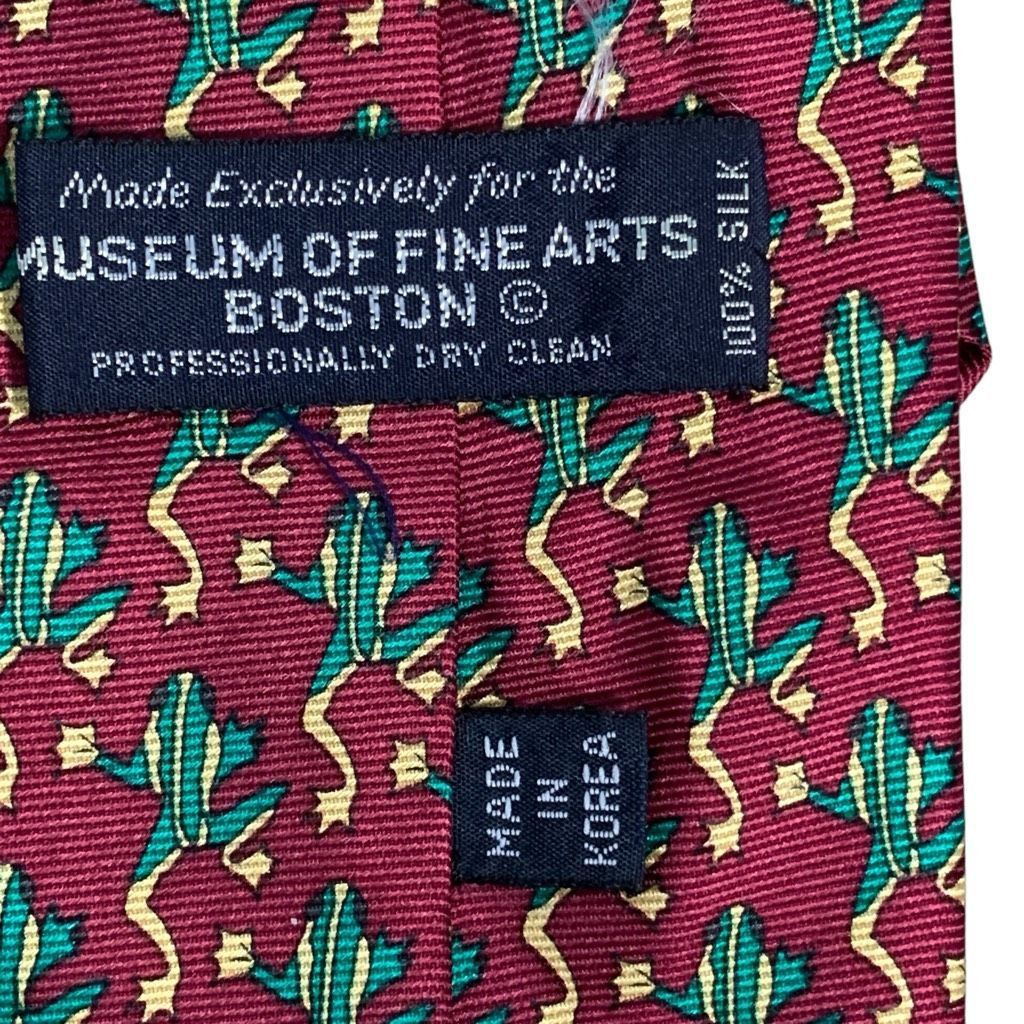 Vintage Vintage 90s Frog Print Silk Tie Burgundy Green Novelty Anima Size ONE SIZE - 4 Thumbnail