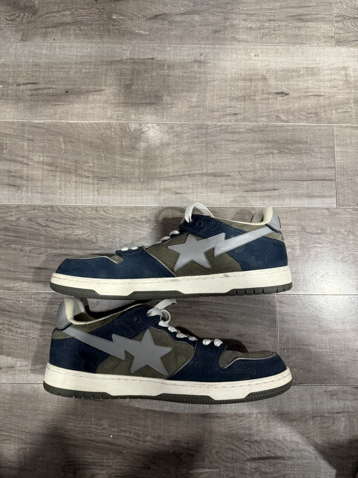 Bape Bapestas Sk8 marine blue and grey size 11 Size US 11 / EU 44 - 2 Thumbnail