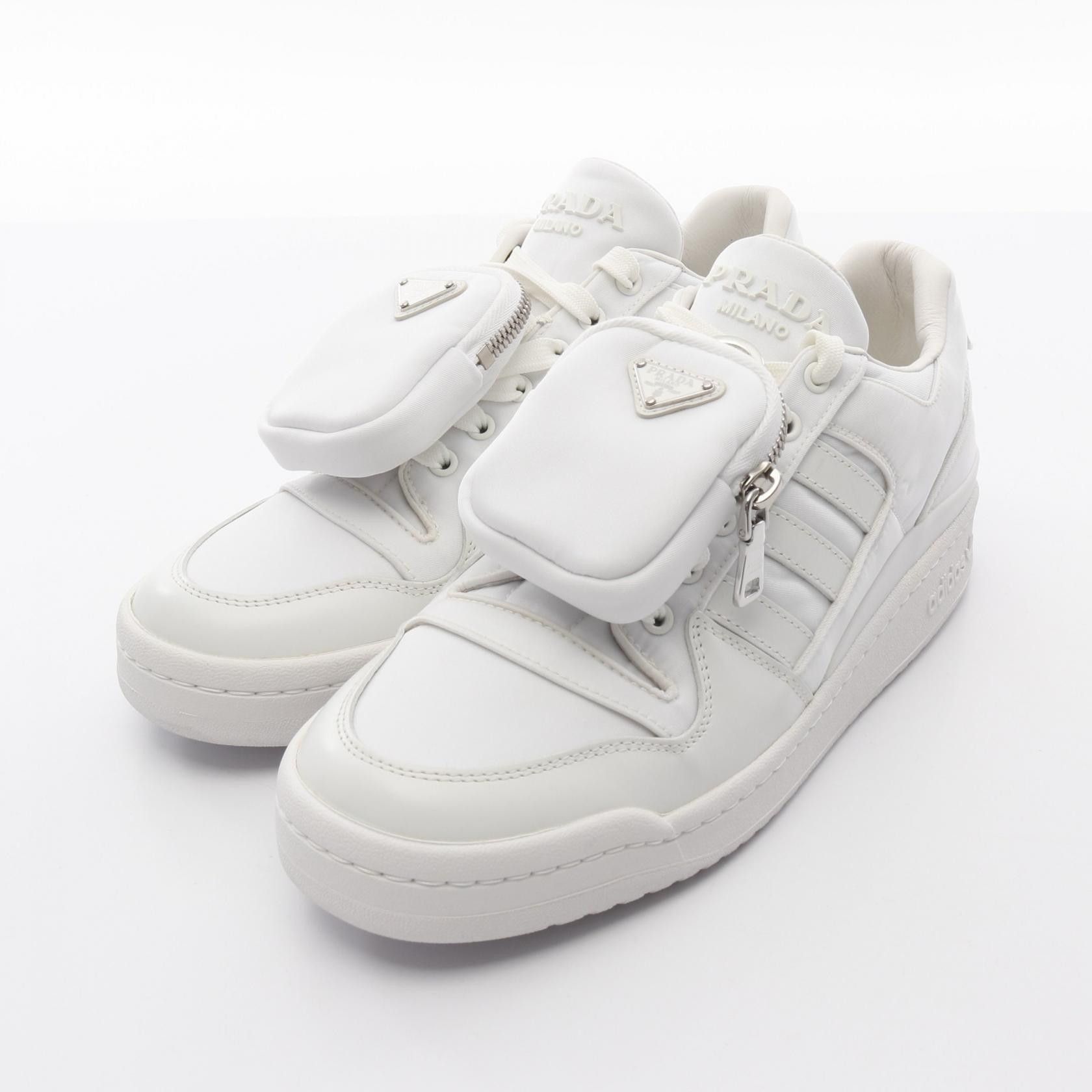 Prada Prada Prada × Adidas Re-Nylon Leather Sneakers Leather Shoes 2Eg390 in White, Men's