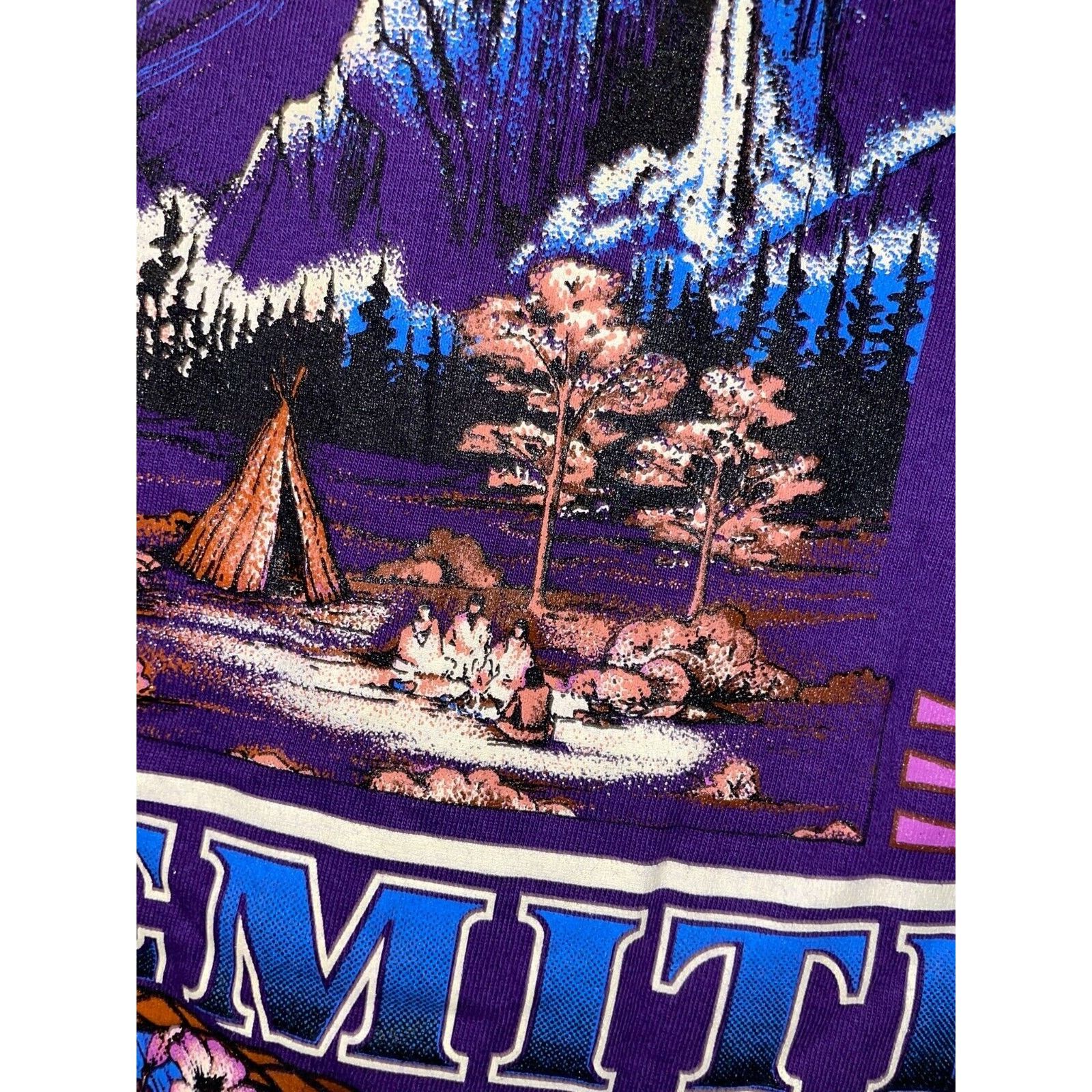 Jerzees Vintage Yosemite Park Shirt Mountain Purple Tee VTG 1990s L Size US L / EU 52-54 / 3 - 6 Thumbnail