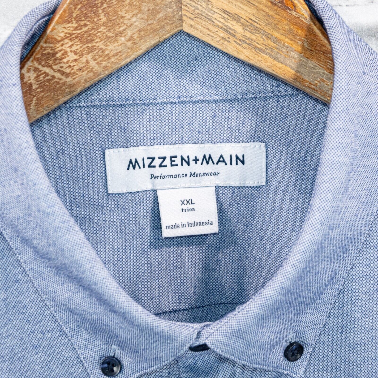 Mizzen+Main MIZZEN + MAIN Trim fit Button Down Shirt Blue poly cotton Size US XXL / EU 58 / 5 - 2 Thumbnail