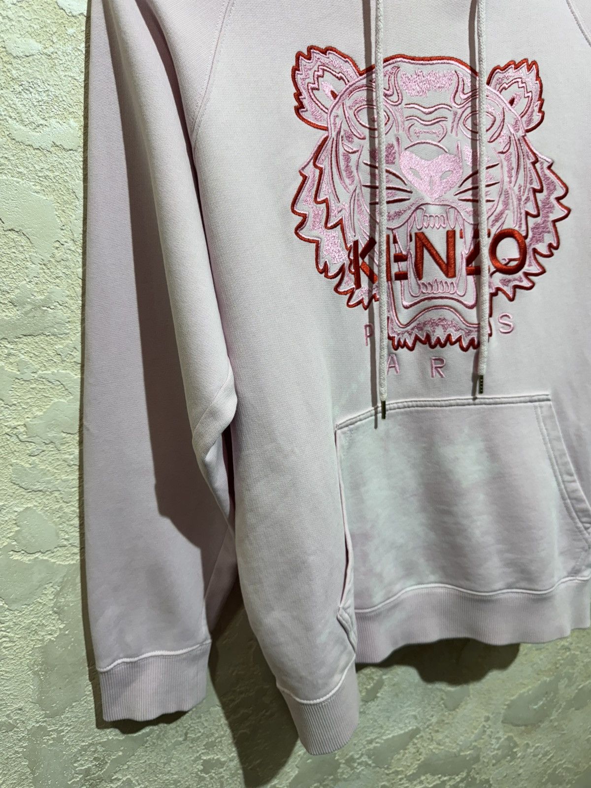 Kenzo Kenzo Pink Tiger Head Embroidered Logo DRawstring Hoodie Size L / US 10 / IT 46 - 3 Thumbnail