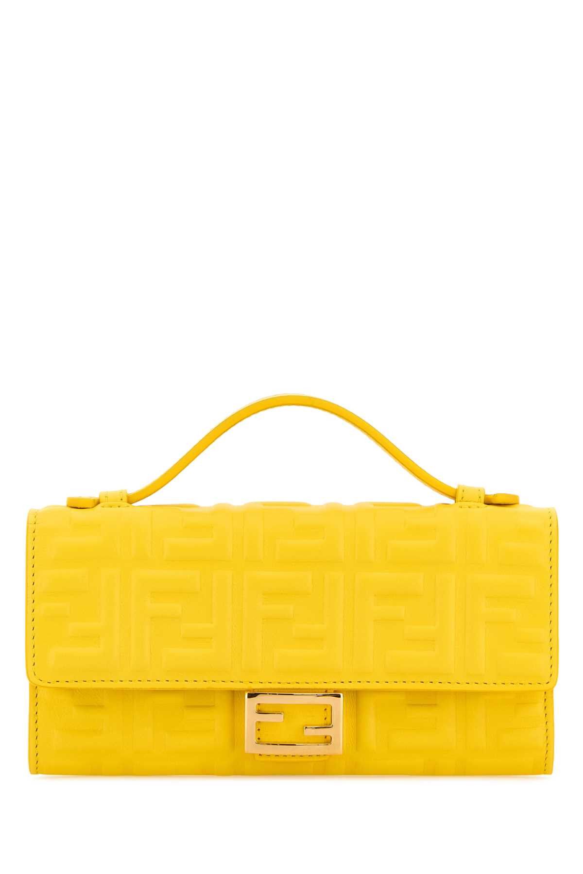 Fendi Yellow Leather Baguette Wallet Size ONE SIZE - 1 Thumbnail