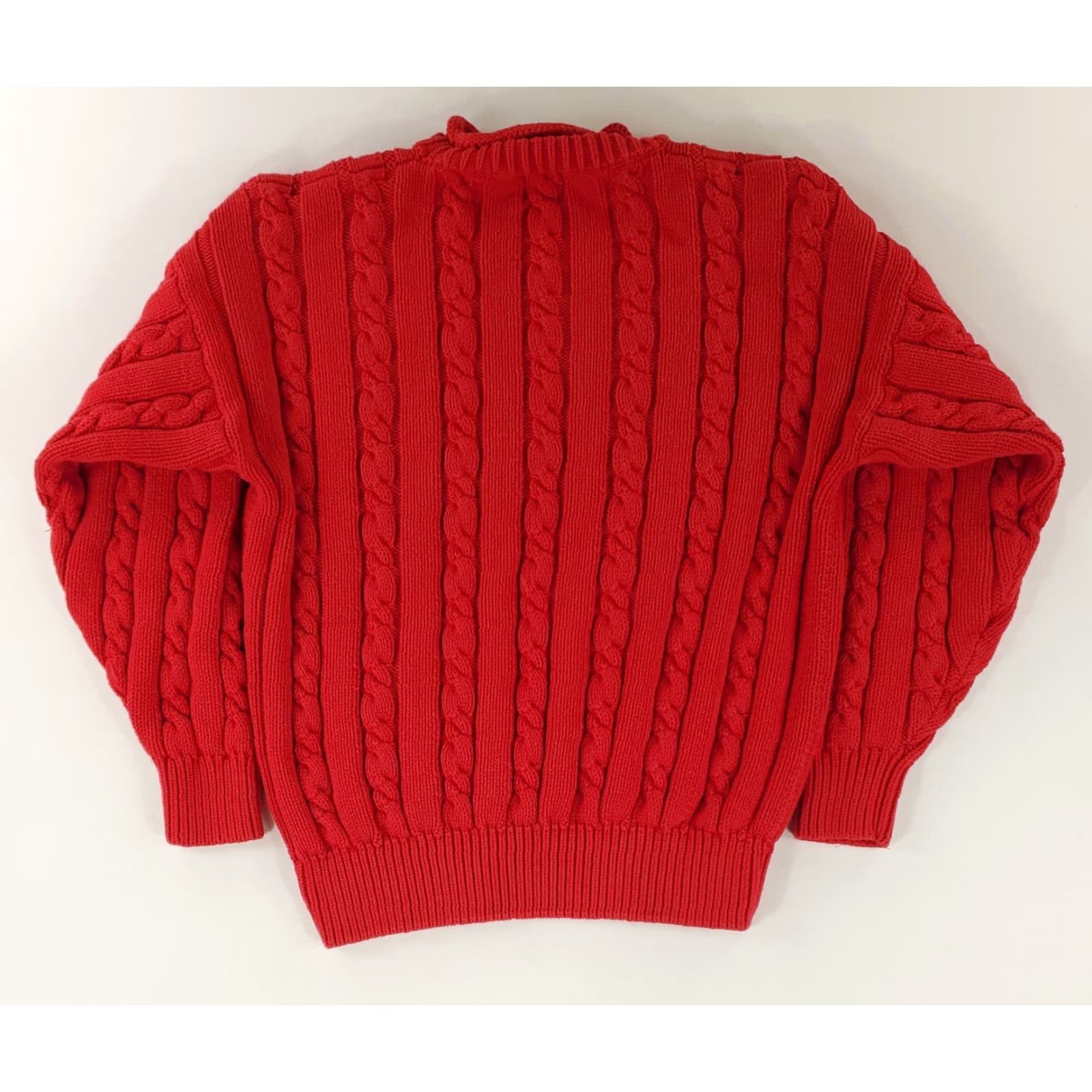 Gap VINTAGE Gap Sweater Roll Neck Cable Knit VTG 90s Cotton Made UK Red Mens XL Size US XL / EU 56 / 4 - 5 Thumbnail
