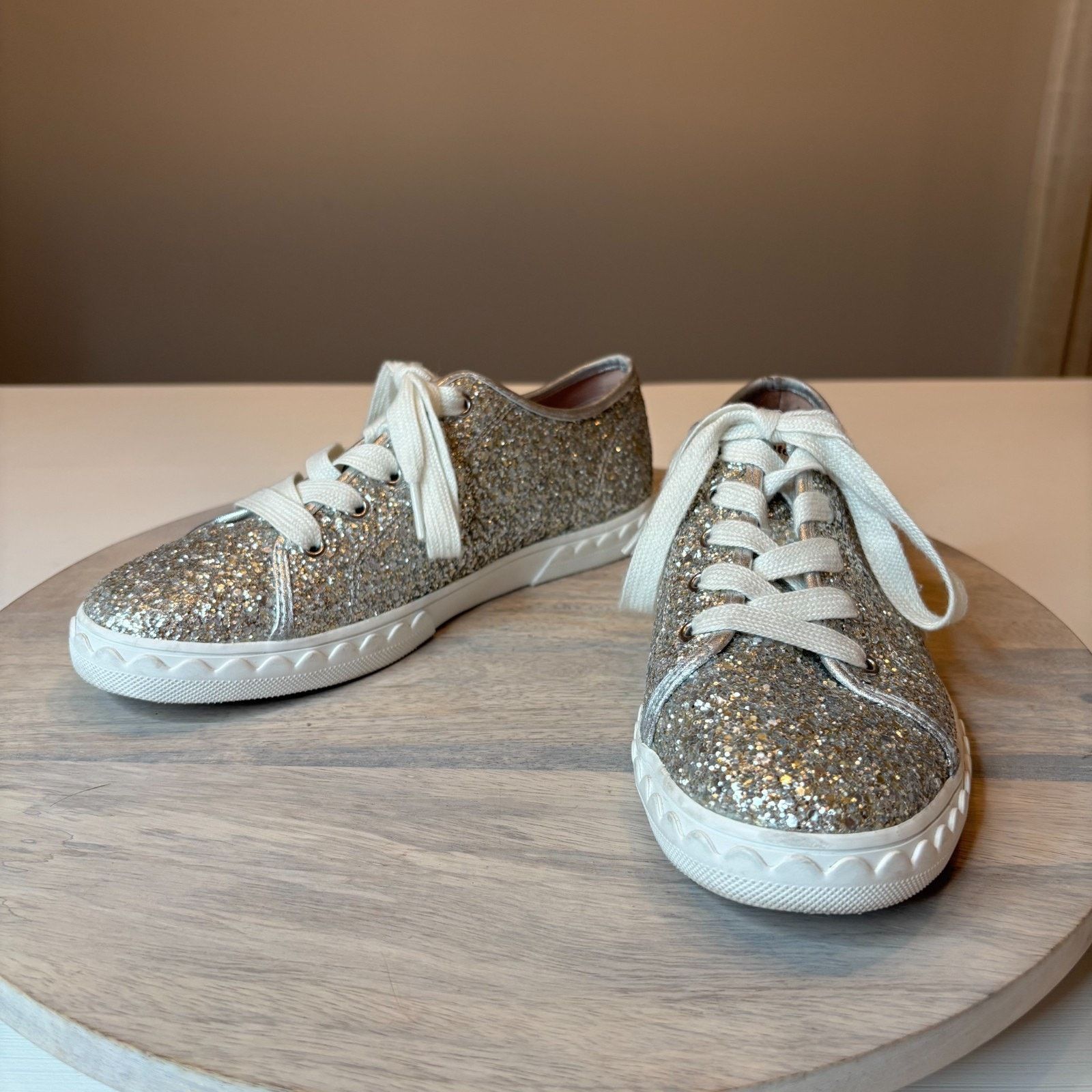 Kate Spade Kate Spade Glitter Sneakers Silver Sparkle Women’s Size 6.5 Size US 6.5 / IT 36.5 - 3 Thumbnail