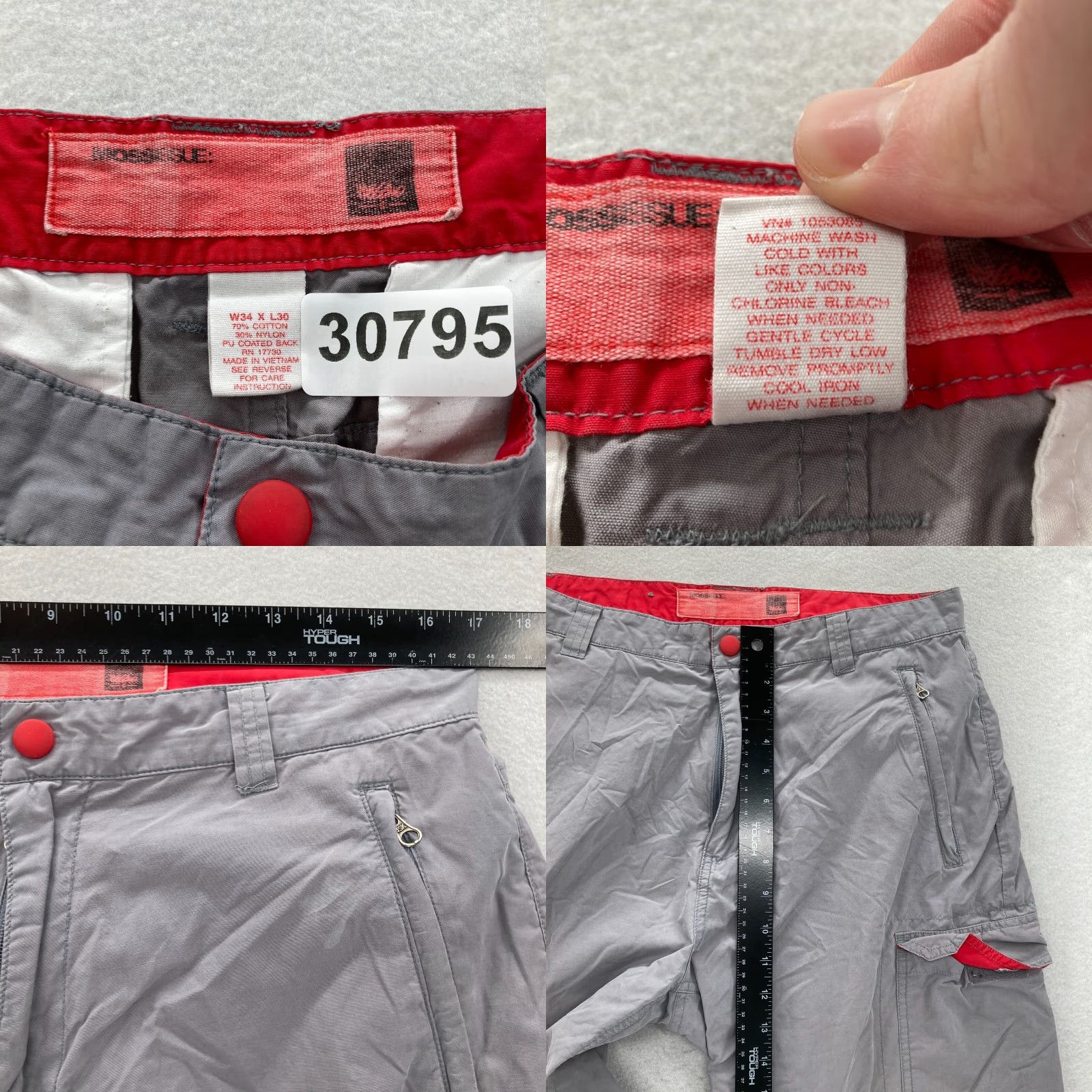 Mossimo Mossimo Cargo Pants Mens 34x30 Gray Loose Skater Gorpcore Convertible Cargo Pants Size US 34 / EU 50 - 8 Thumbnail