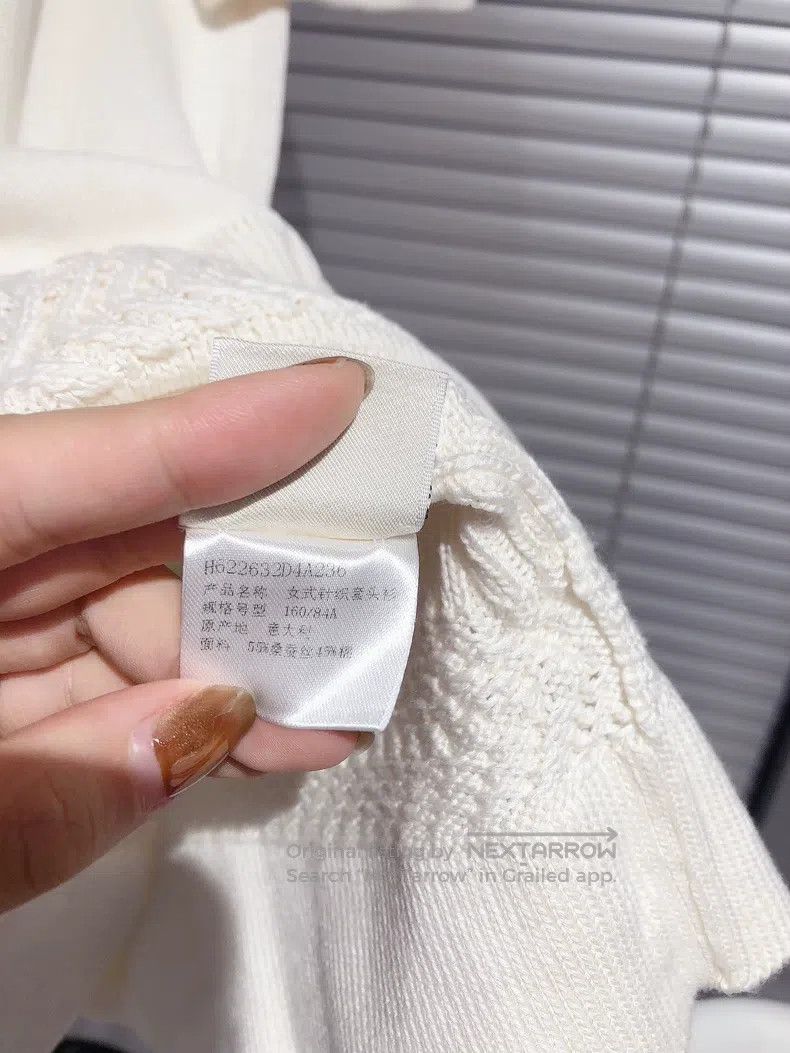 Hermes Hermes White knitted short-sleeve top Size XS / US 0-2 / IT 36-38 - 9 Thumbnail
